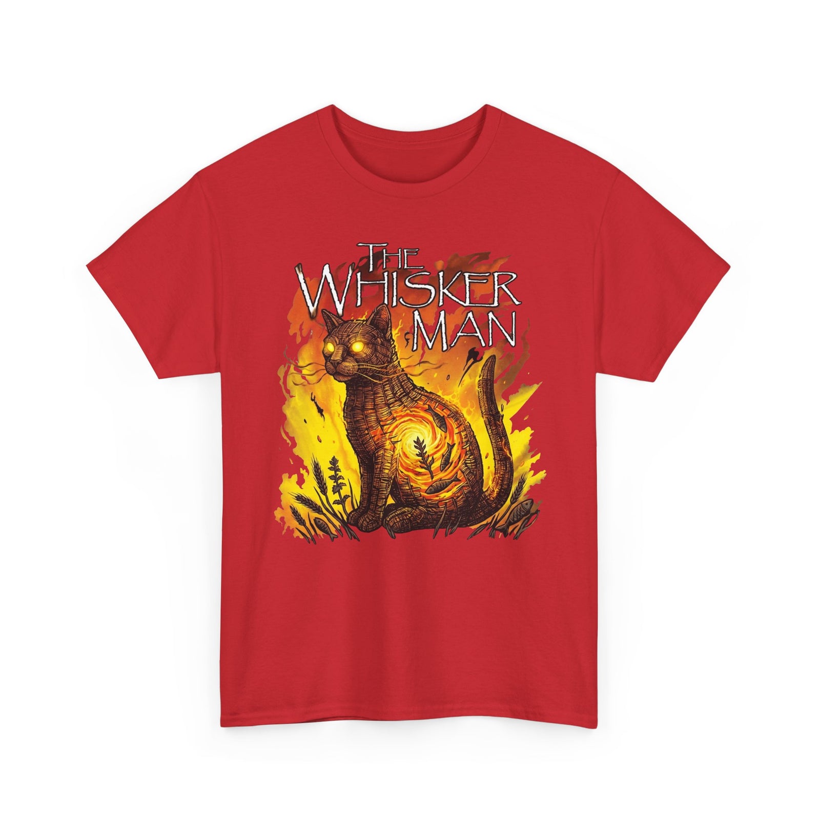 The Whisker Man Fiery Cat Horror Graphic Tee