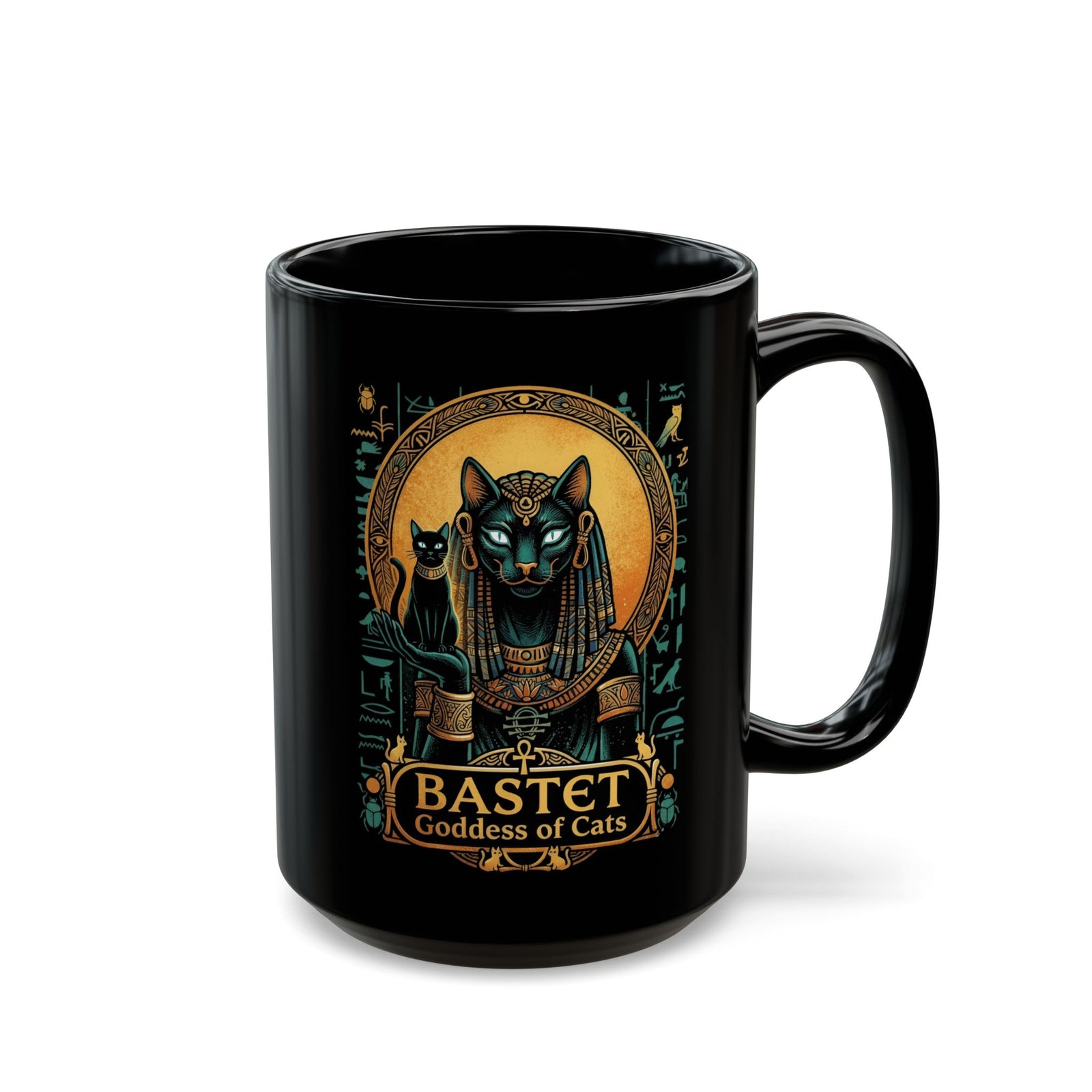 Bastet Goddess of Cats Black Mug