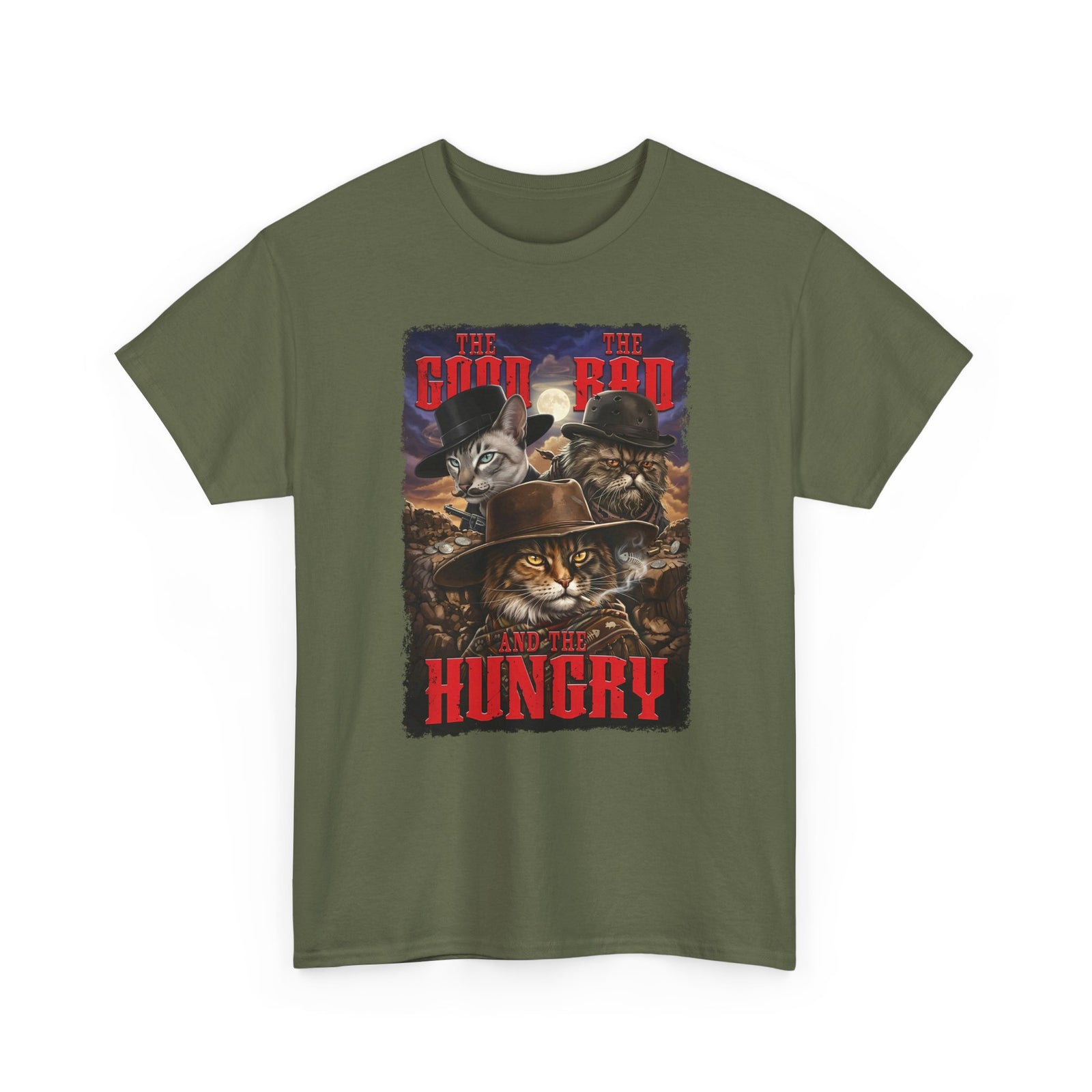 The Good The Bad The Hungry — Cat Parody T-Shirt