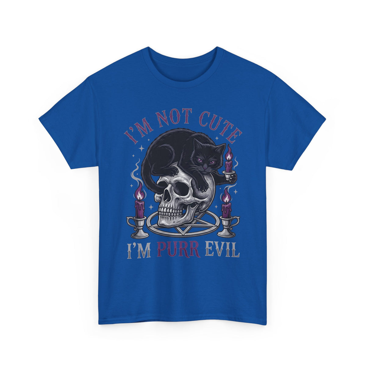 I'm Not Cute I'm Purr Evil T-Shirt – Gothic Cat Skull Tee