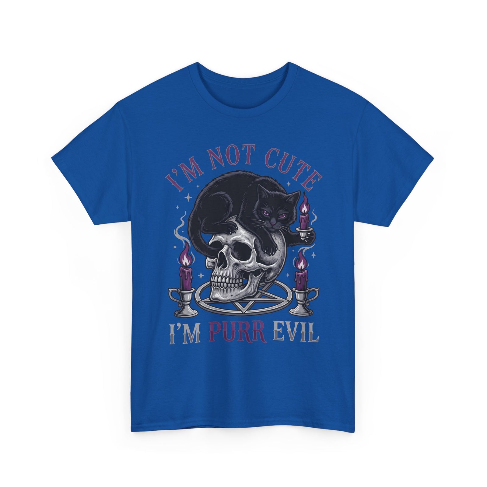 I'm Not Cute I'm Purr Evil T-Shirt – Gothic Cat Skull Tee