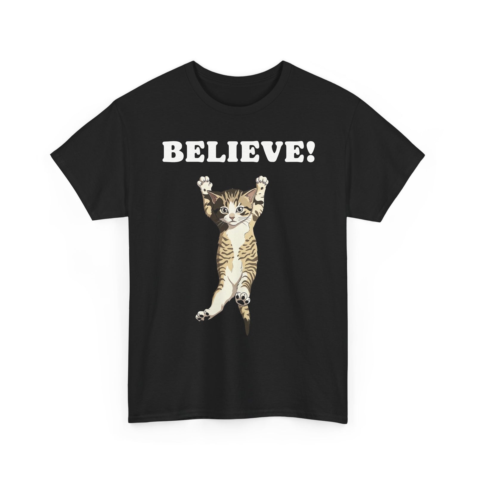 Believe! Cat Tee — Cute Motivational Kitten T-Shirt