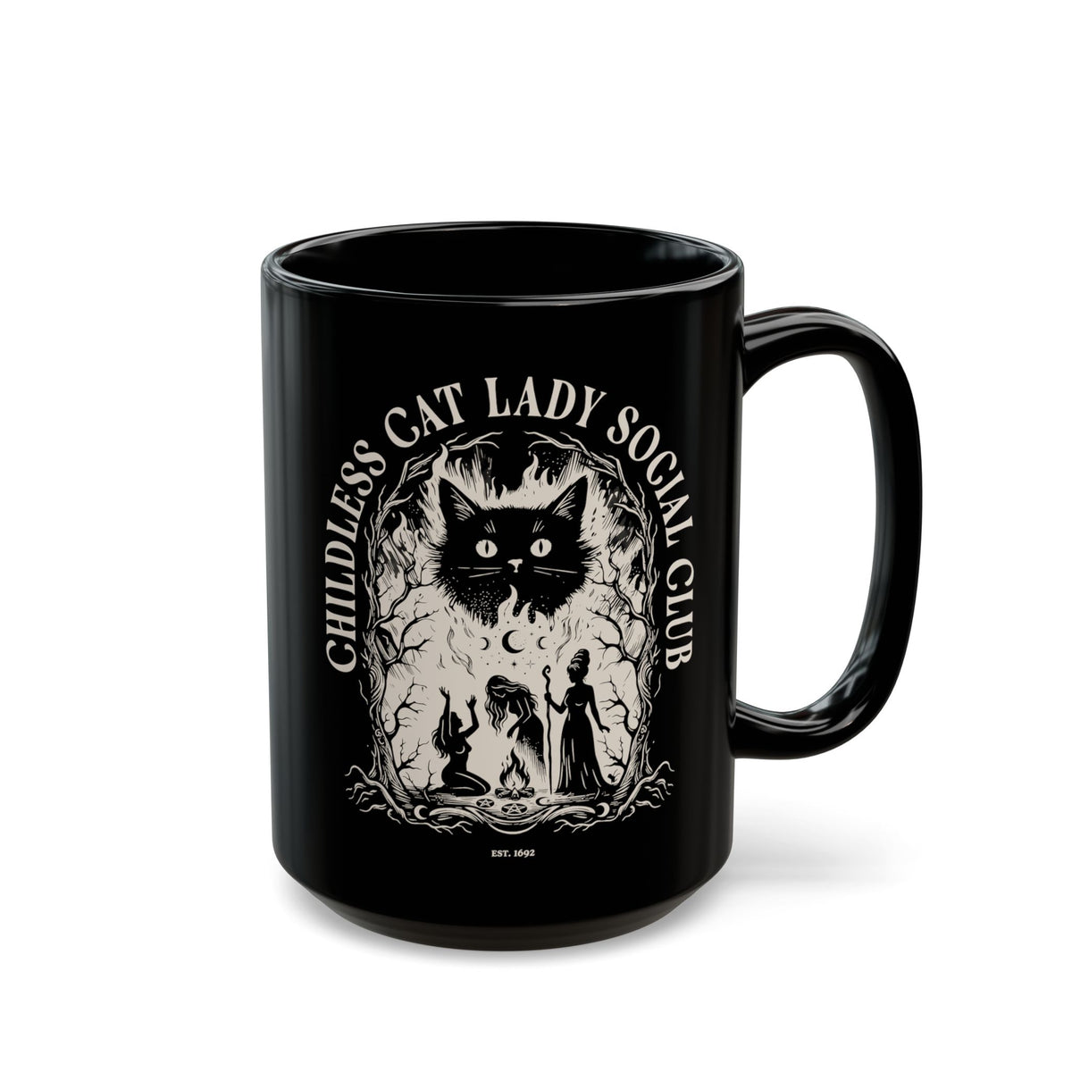 Childless Cat Lady Social Club Black Mug