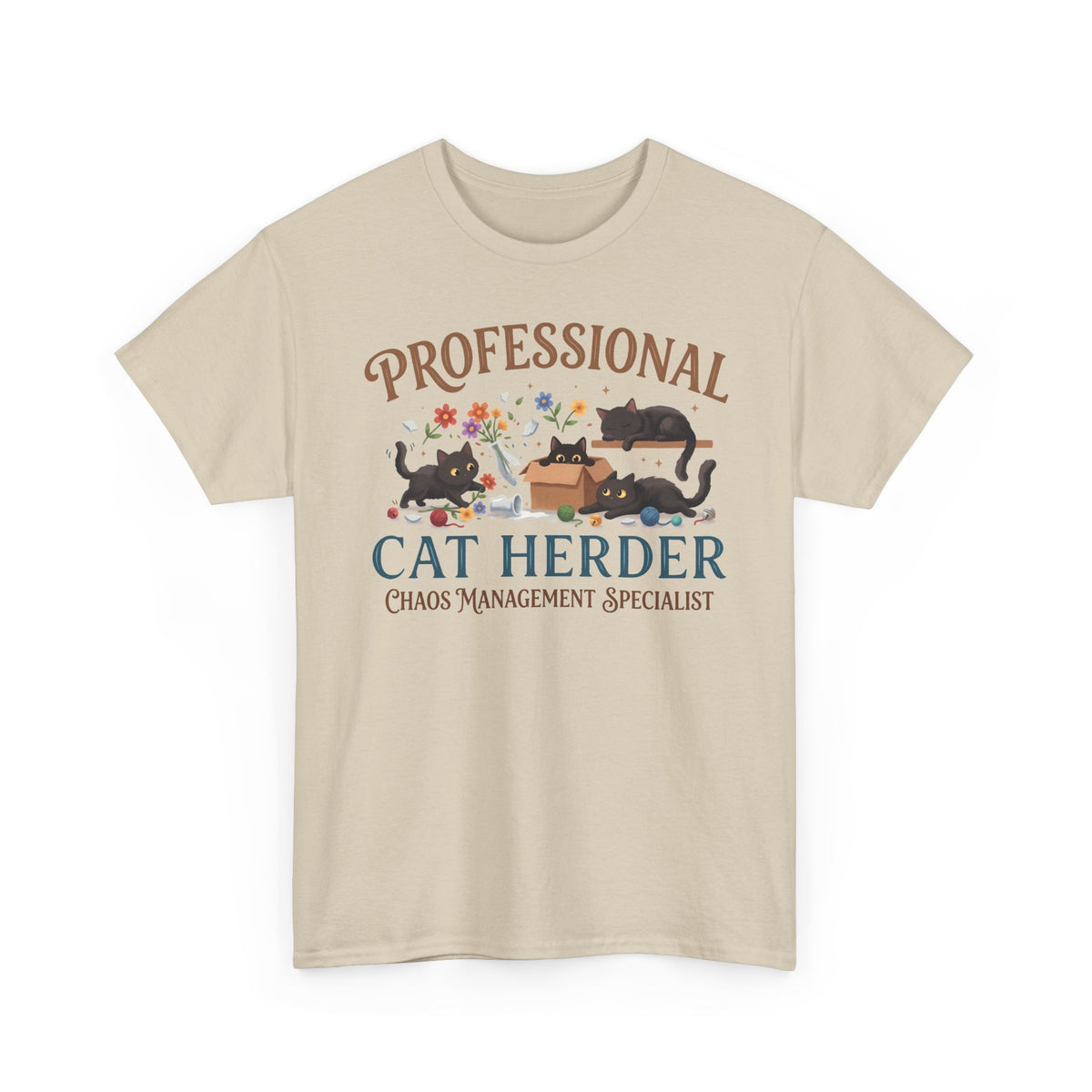 Professional Cat Herder T-Shirt — Funny Chaos Management Specialist Tee