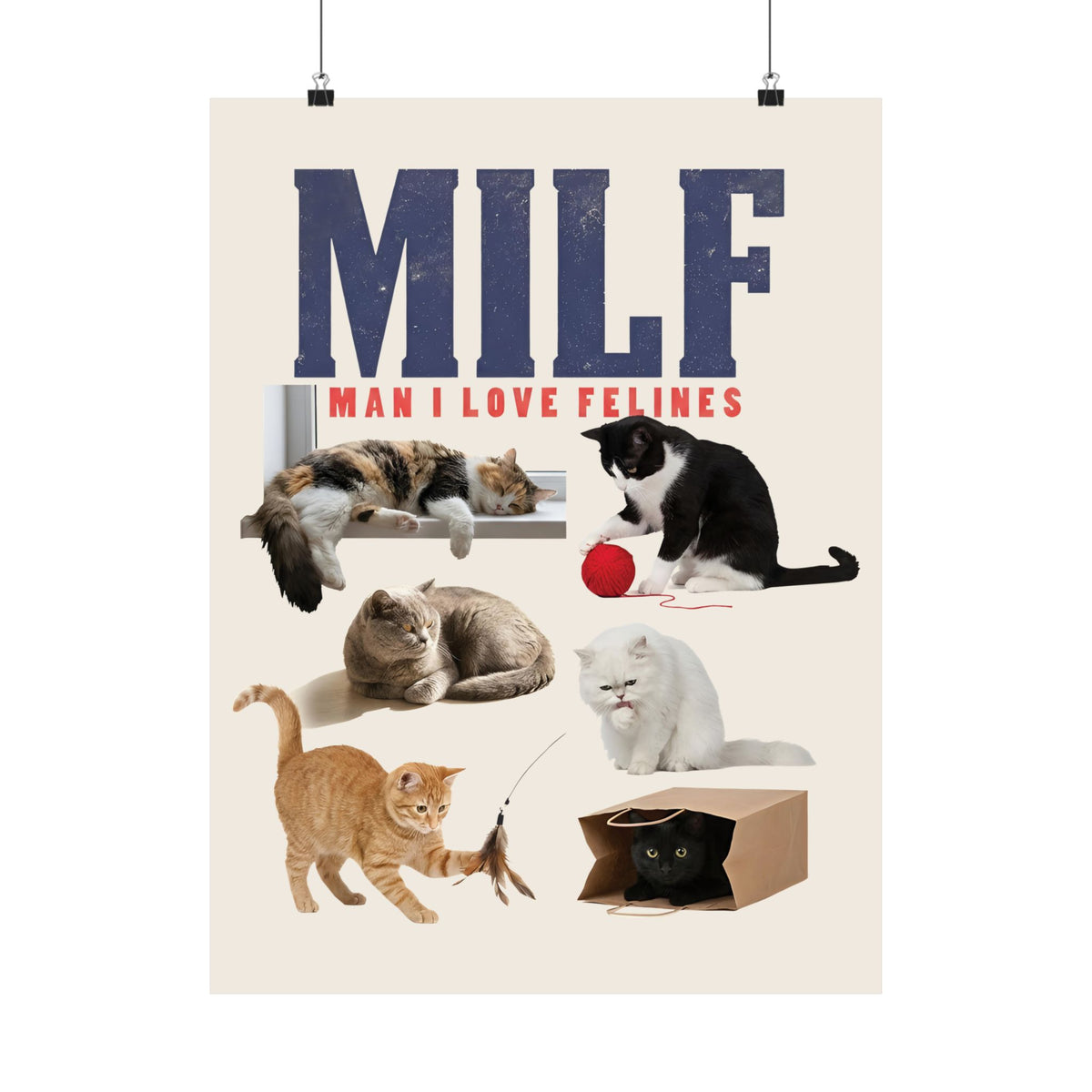 MILF 'Man I Love Felines' Poster – Funny Cat Lover Poster