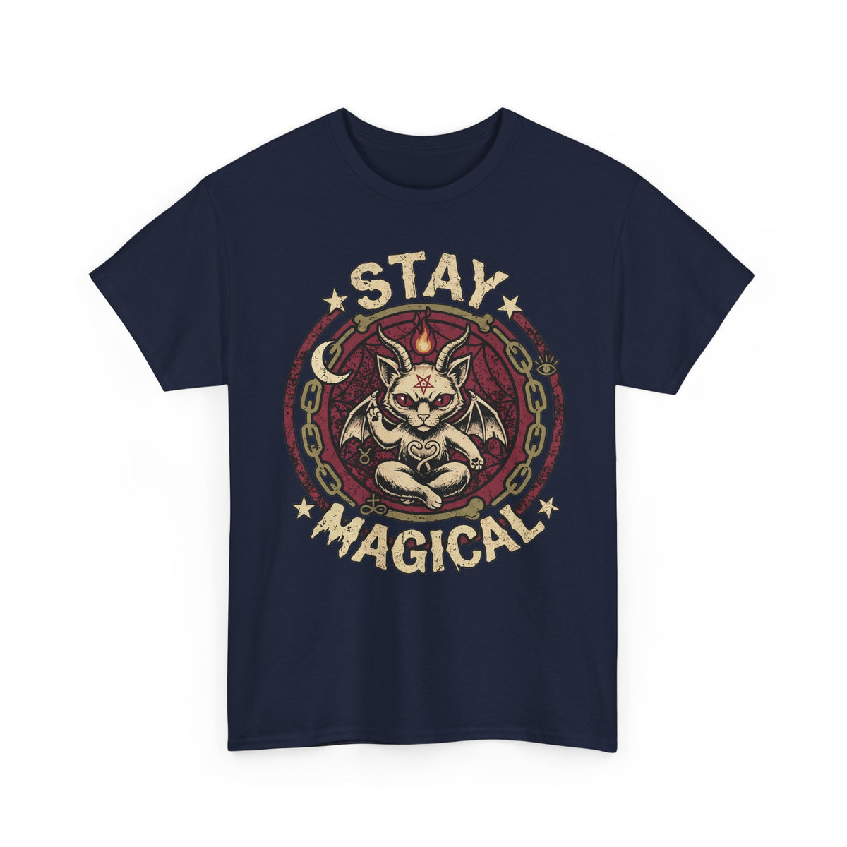 Stay Magical Baphomet Cat — Occult Gothic Aesthetic Graphic Art