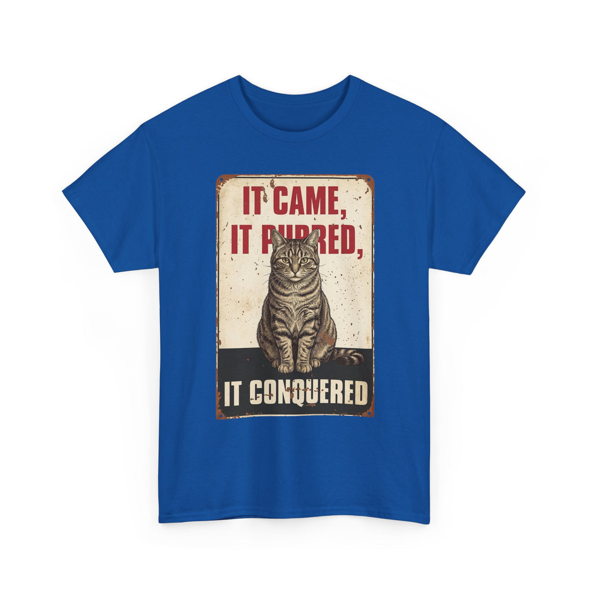 Cat T-Shirt 'It Came, It Purred, It Conquered' Vintage Cat Graphic Tee