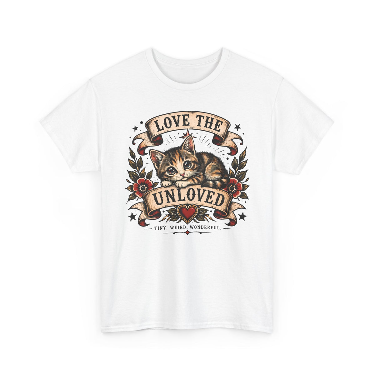 Love The Unloved Kitten Shirt — American Traditional Tattoo Cat T-Shirt