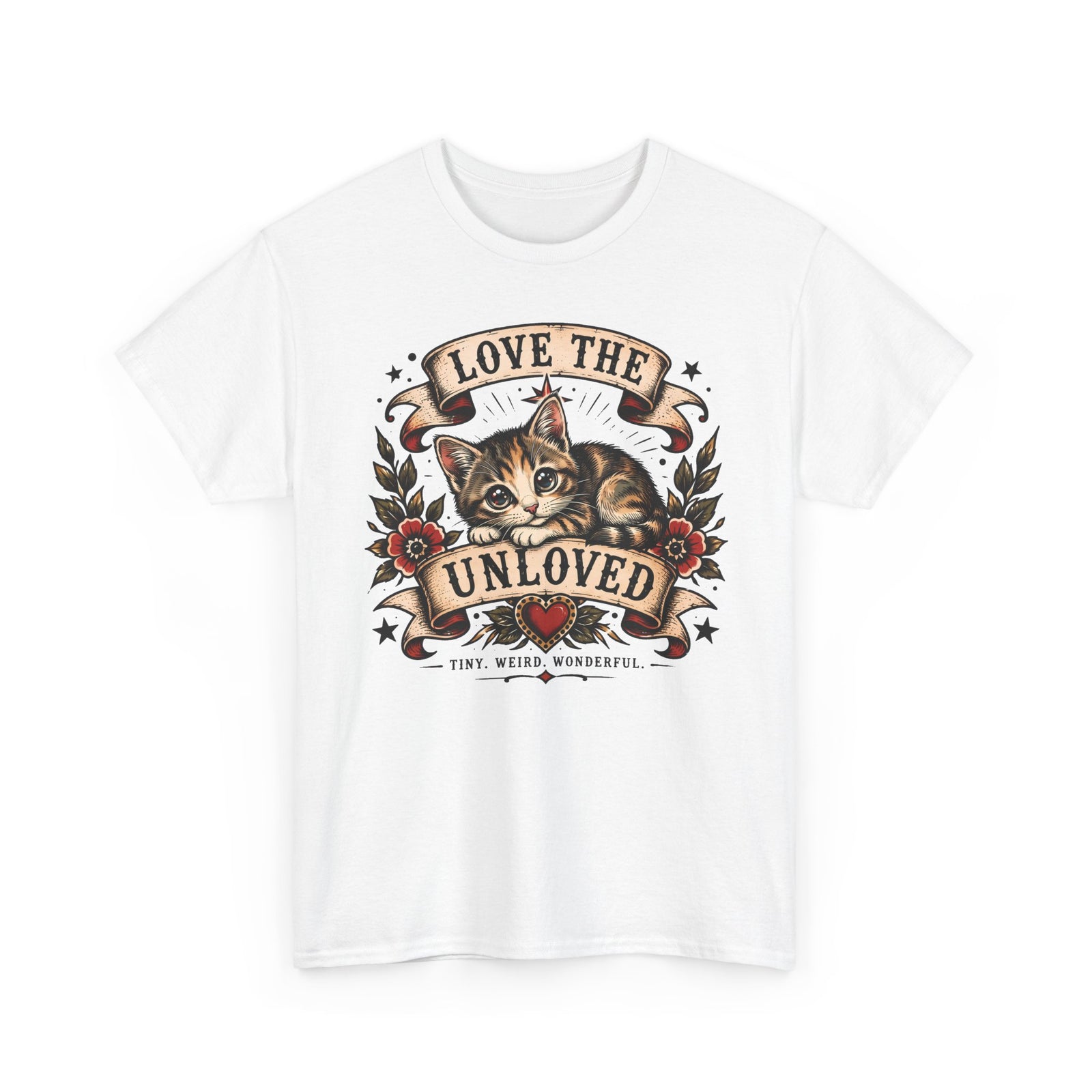 Love The Unloved Kitten Shirt — American Traditional Tattoo Cat T-Shirt