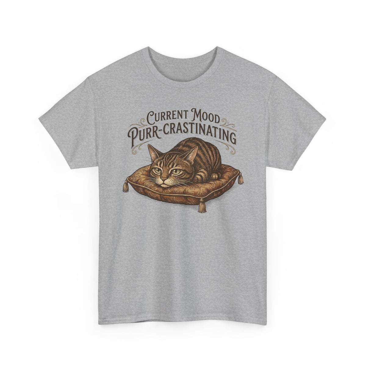 Current Mood: Purr-Crastinating Cat T-Shirt