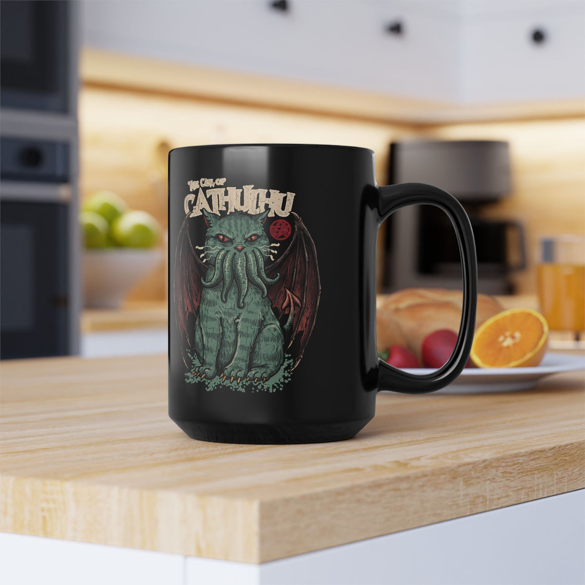 The Call of Cathulhu Black Mug — Dark Gothic Creepy Cute Drinkware