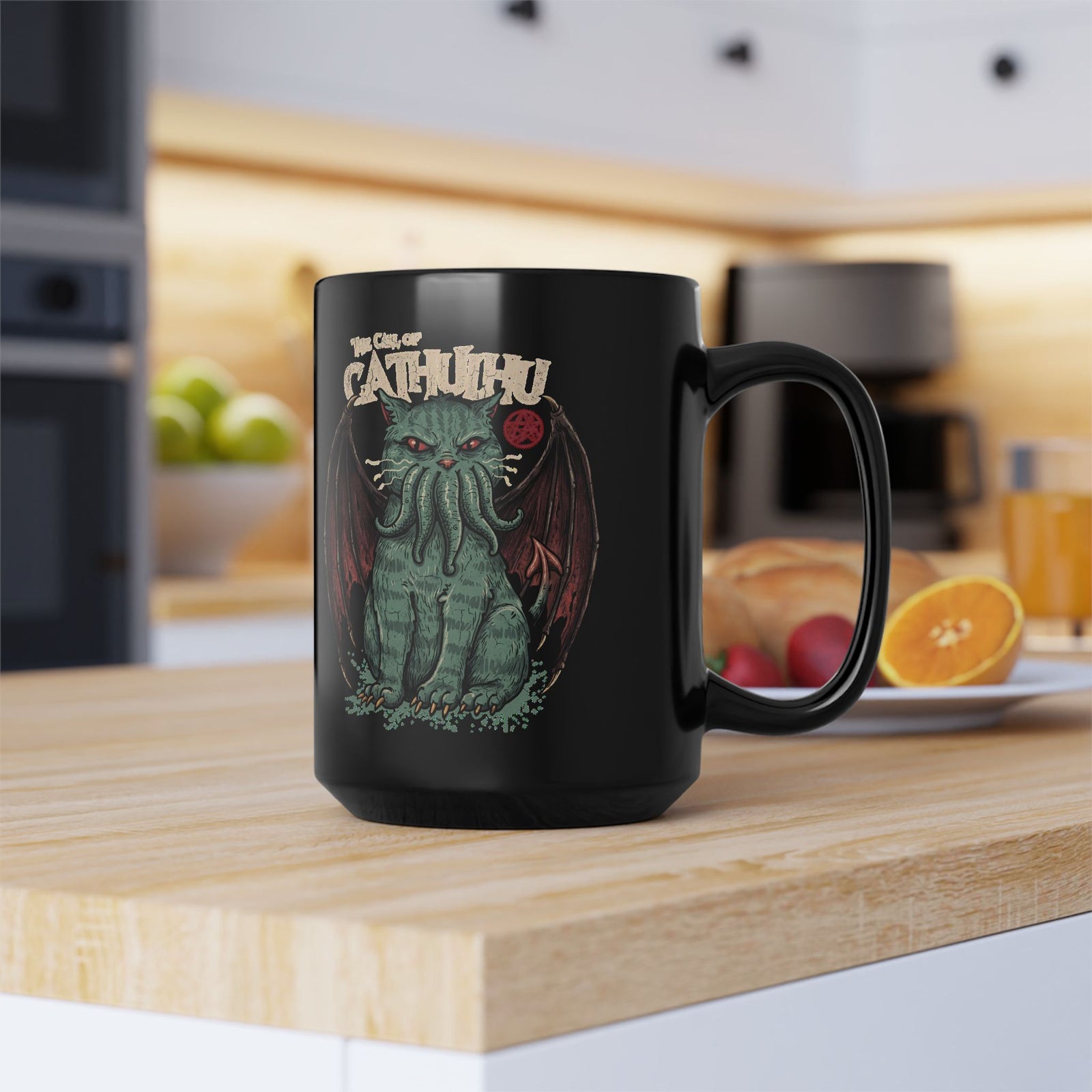 The Call of Cathulhu Black Mug — Dark Gothic Creepy Cute Drinkware