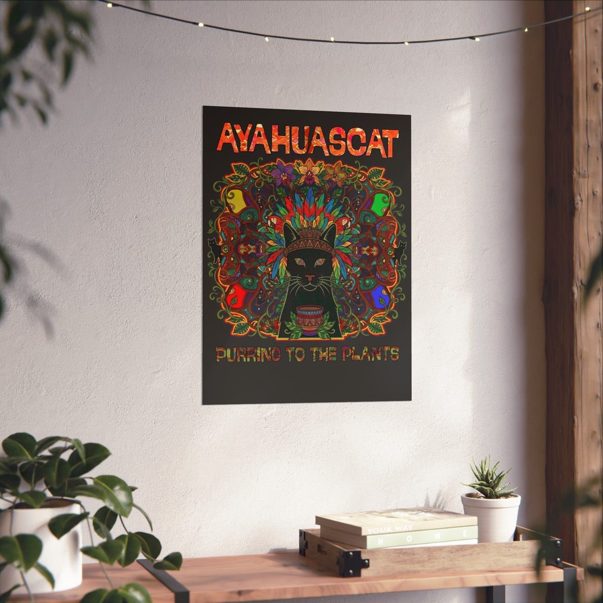 Ayahuascat Poster — Psychedelic Cat Poster