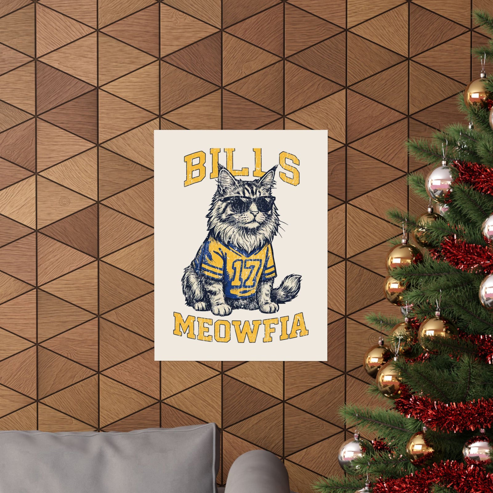 Bills Meowfia Poster — Funny Cat Mafia Graphic Poster