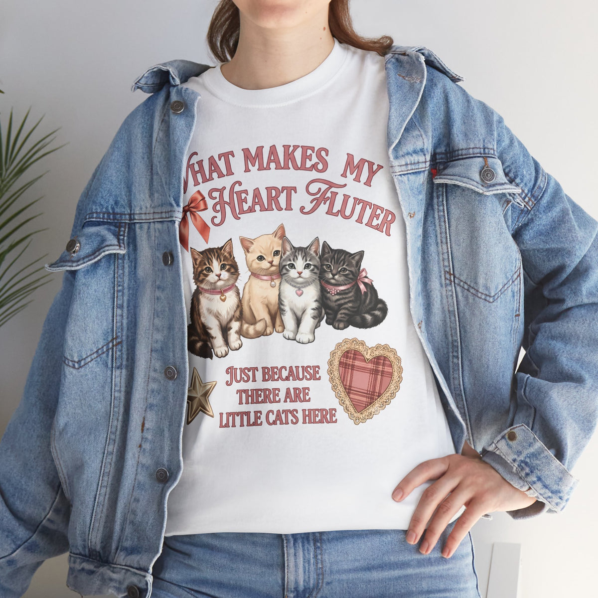 What Makes My Heart Flutter T-Shirt — Cute Coquette Kittens Tee