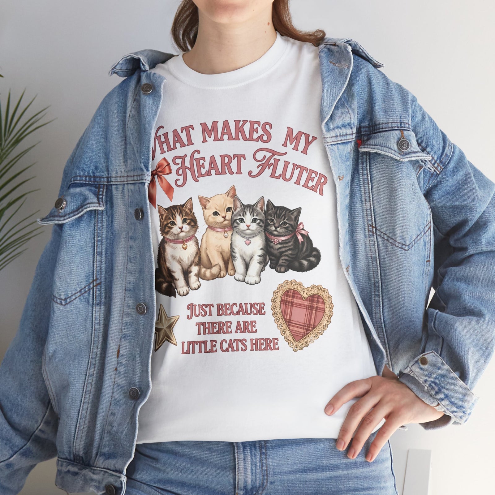 What Makes My Heart Flutter T-Shirt — Cute Coquette Kittens Tee