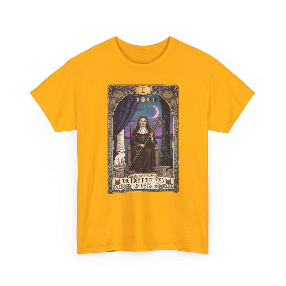 High Priestess of Cats T-Shirt — Mystical Cat Lover Tee