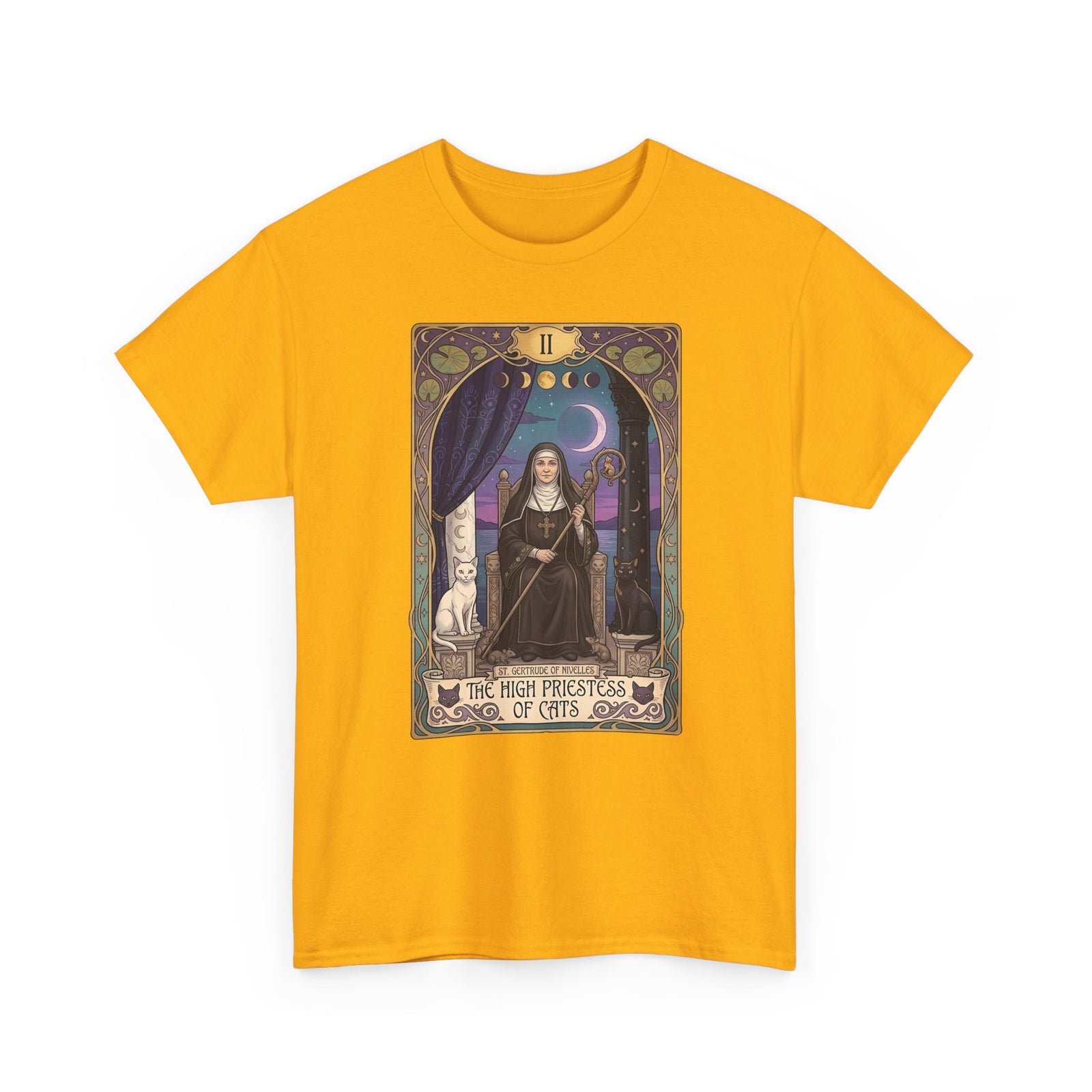High Priestess of Cats T-Shirt — Mystical Cat Lover Tee