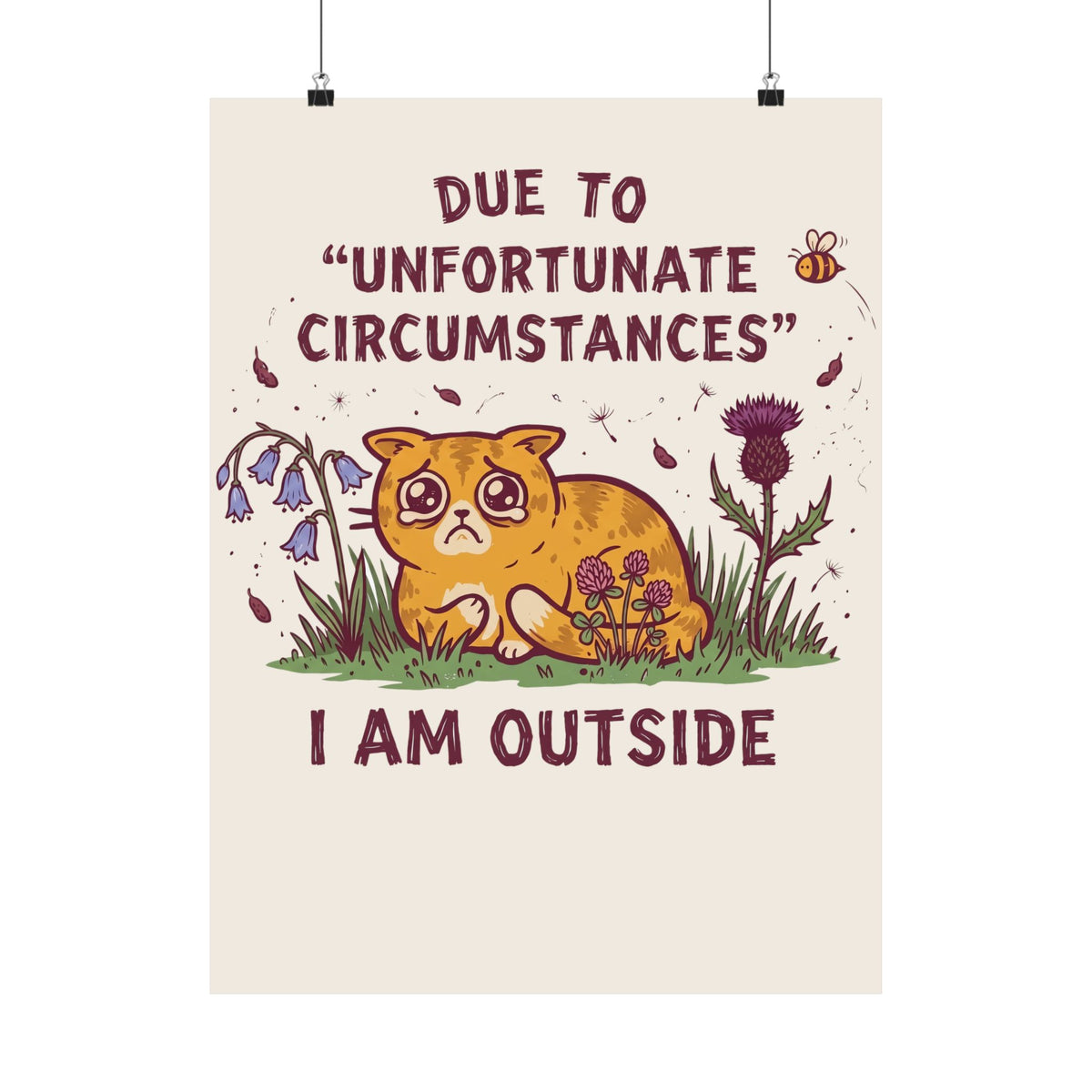 I'm Outside Funny Cat Poster