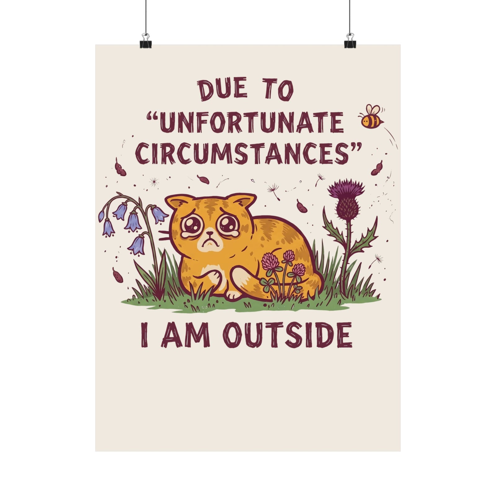 I'm Outside Funny Cat Poster