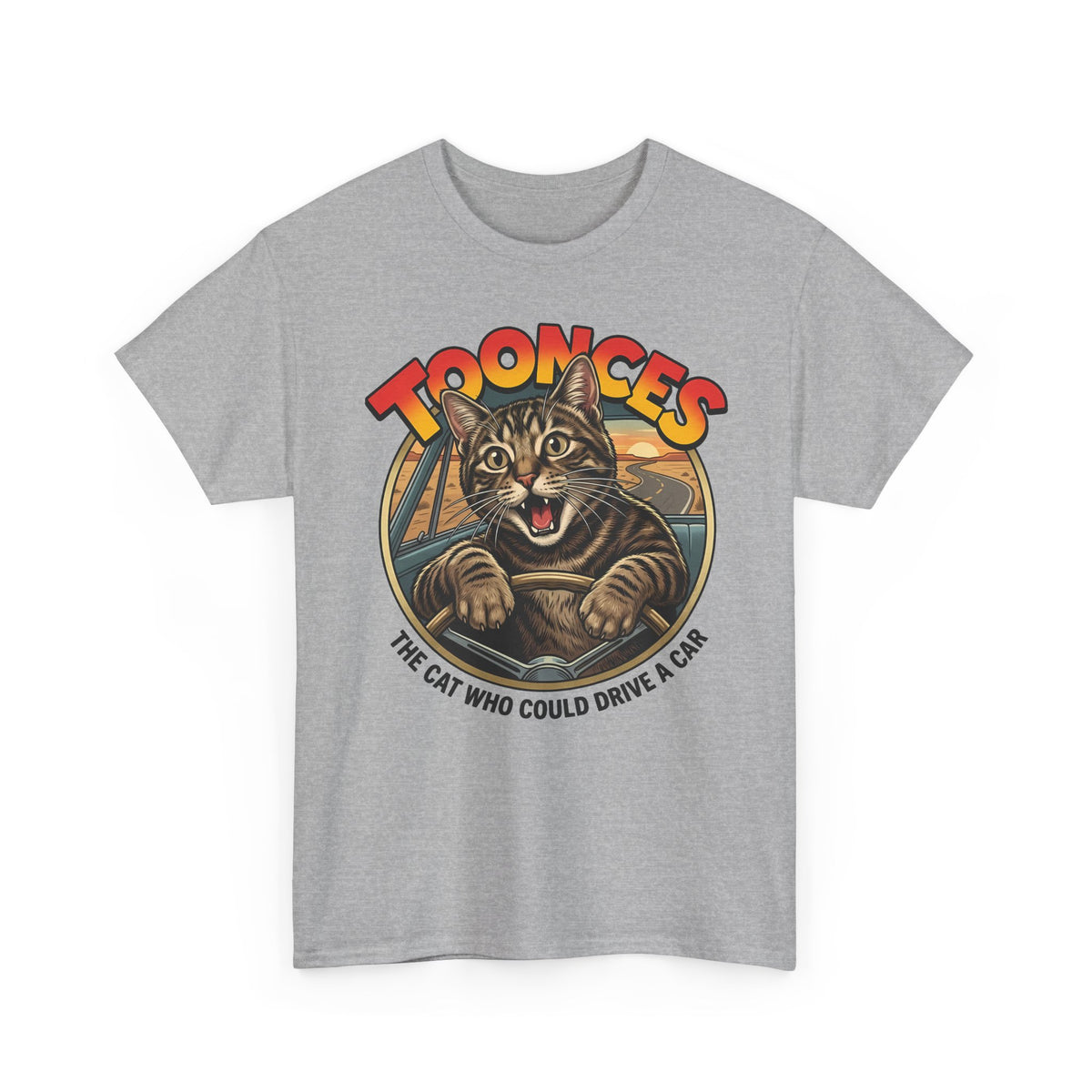 Toonces Cat Driving Tee — "Toonces: The Cat Who Could Drive a Car" Graphic T-Shirt
