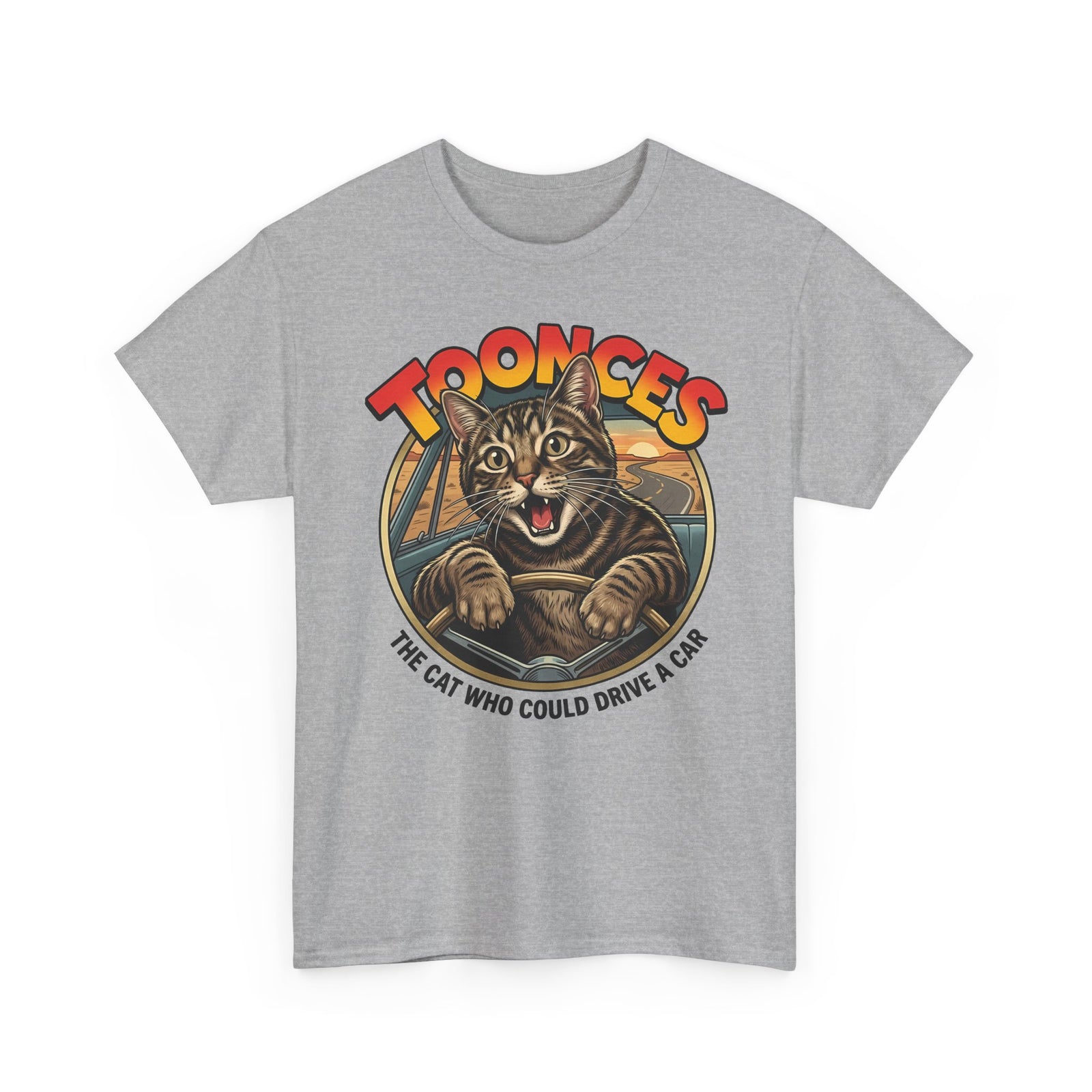 Toonces Cat Driving Tee — "Toonces: The Cat Who Could Drive a Car" Graphic T-Shirt