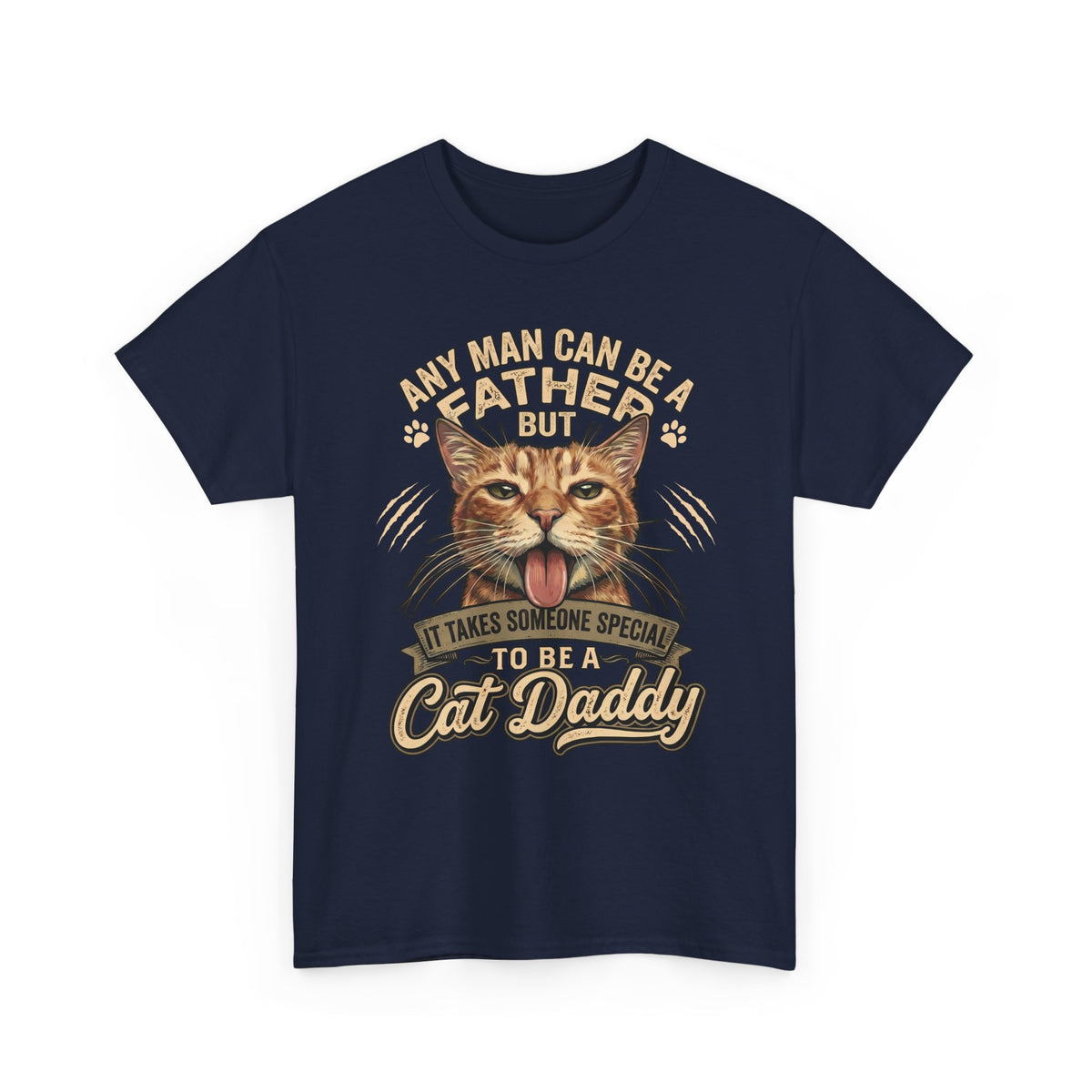 Cat Daddy Father's Day T-Shirt — Funny Orange Tabby Blep Graphic Tee
