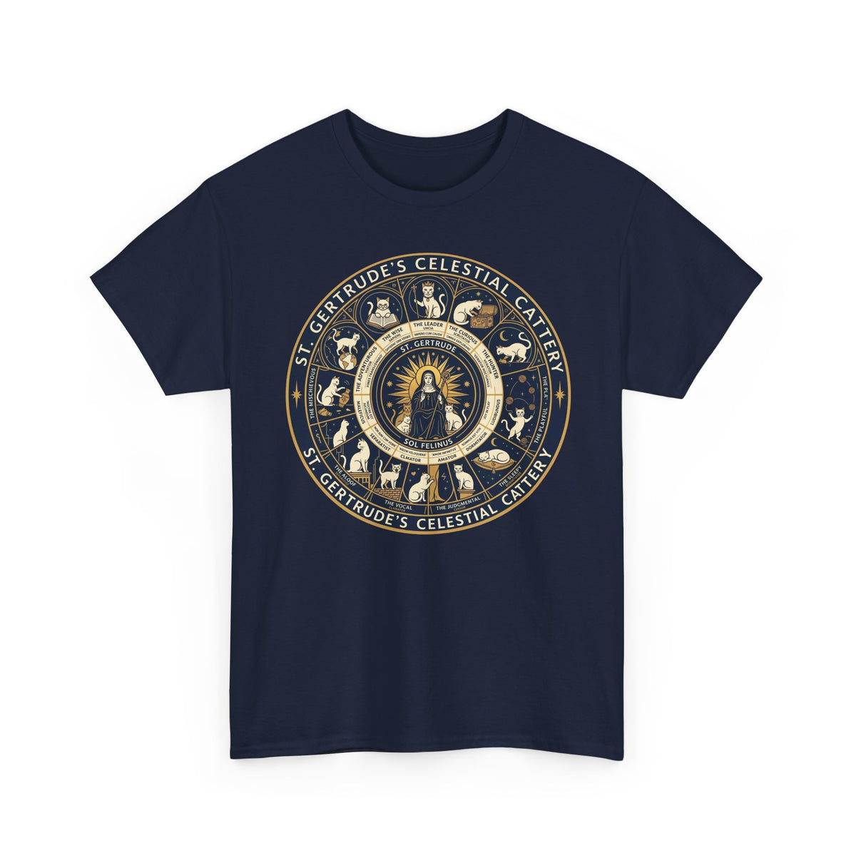 Saint Gertrude Gothic Cat Zodiac T-Shirt