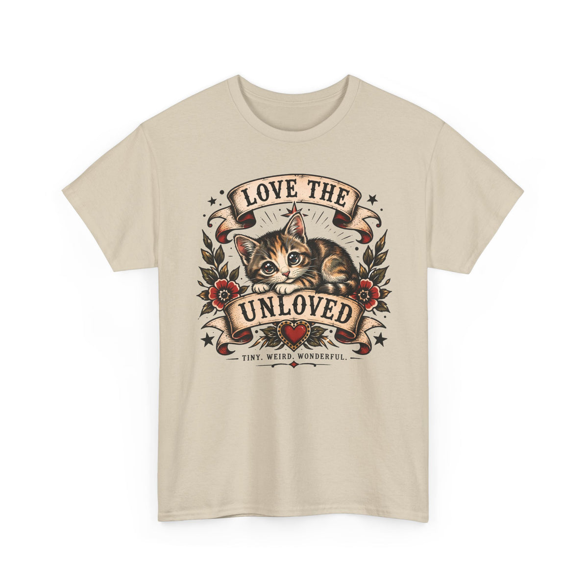 Love The Unloved Kitten Shirt — American Traditional Tattoo Cat T-Shirt