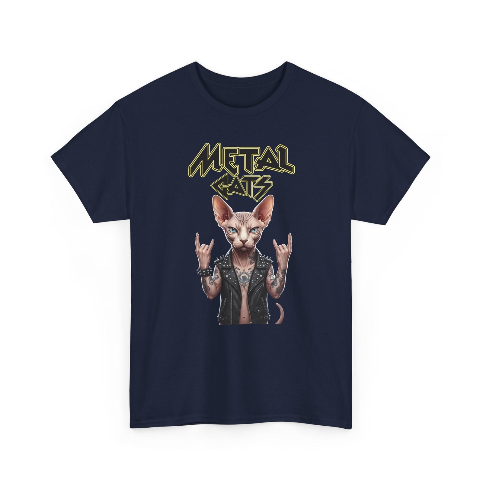 Metal Cats T-Shirt — Heavy Metal Cat Graphic Tee