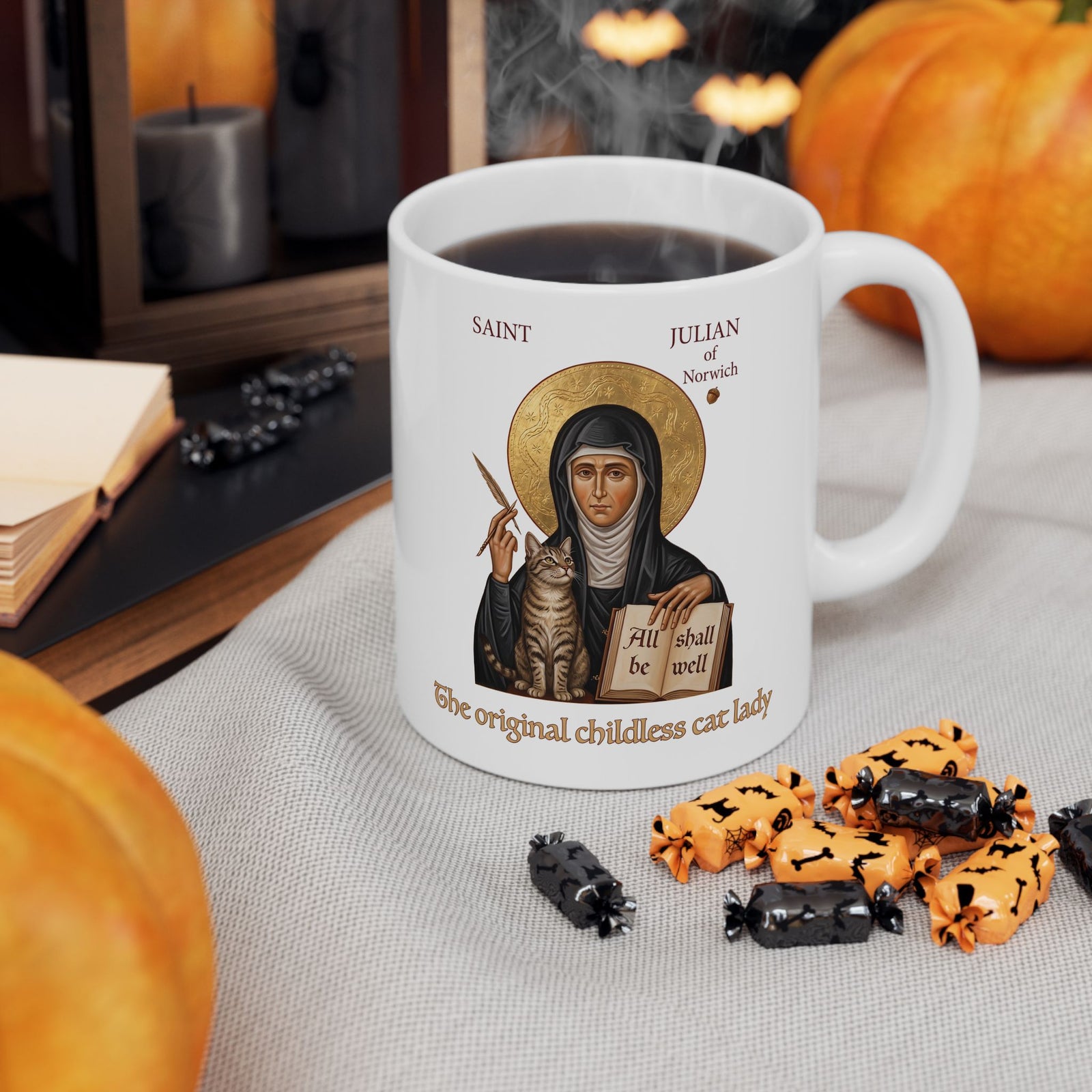 Saint Julian of Norwich Cat Lady Ceramic Mug — The Original Childless Cat Lady