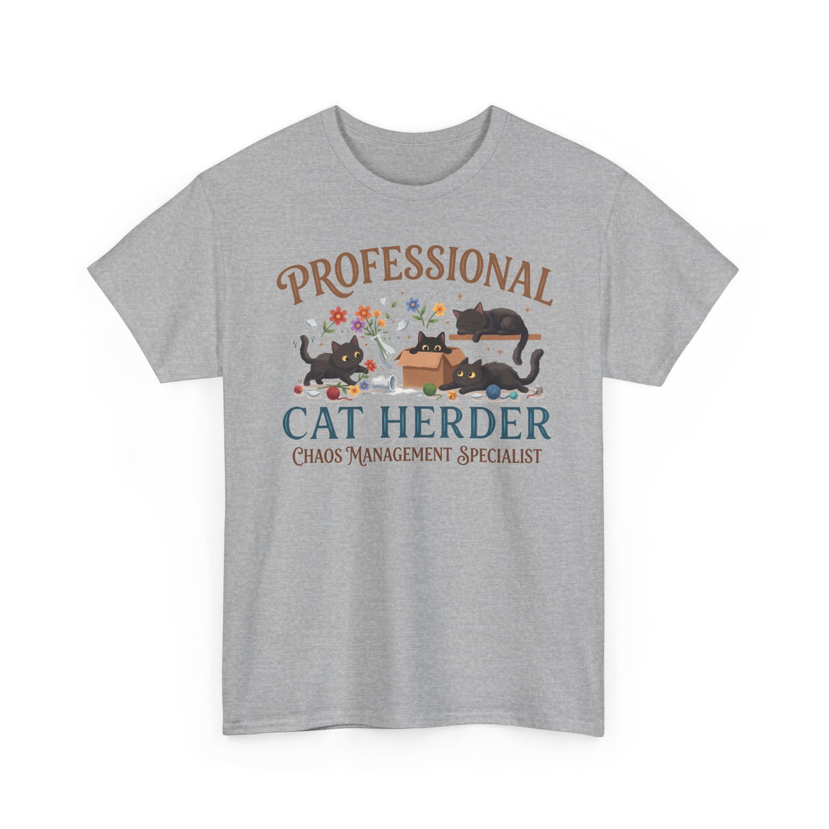 Professional Cat Herder T-Shirt — Funny Chaos Management Specialist Tee