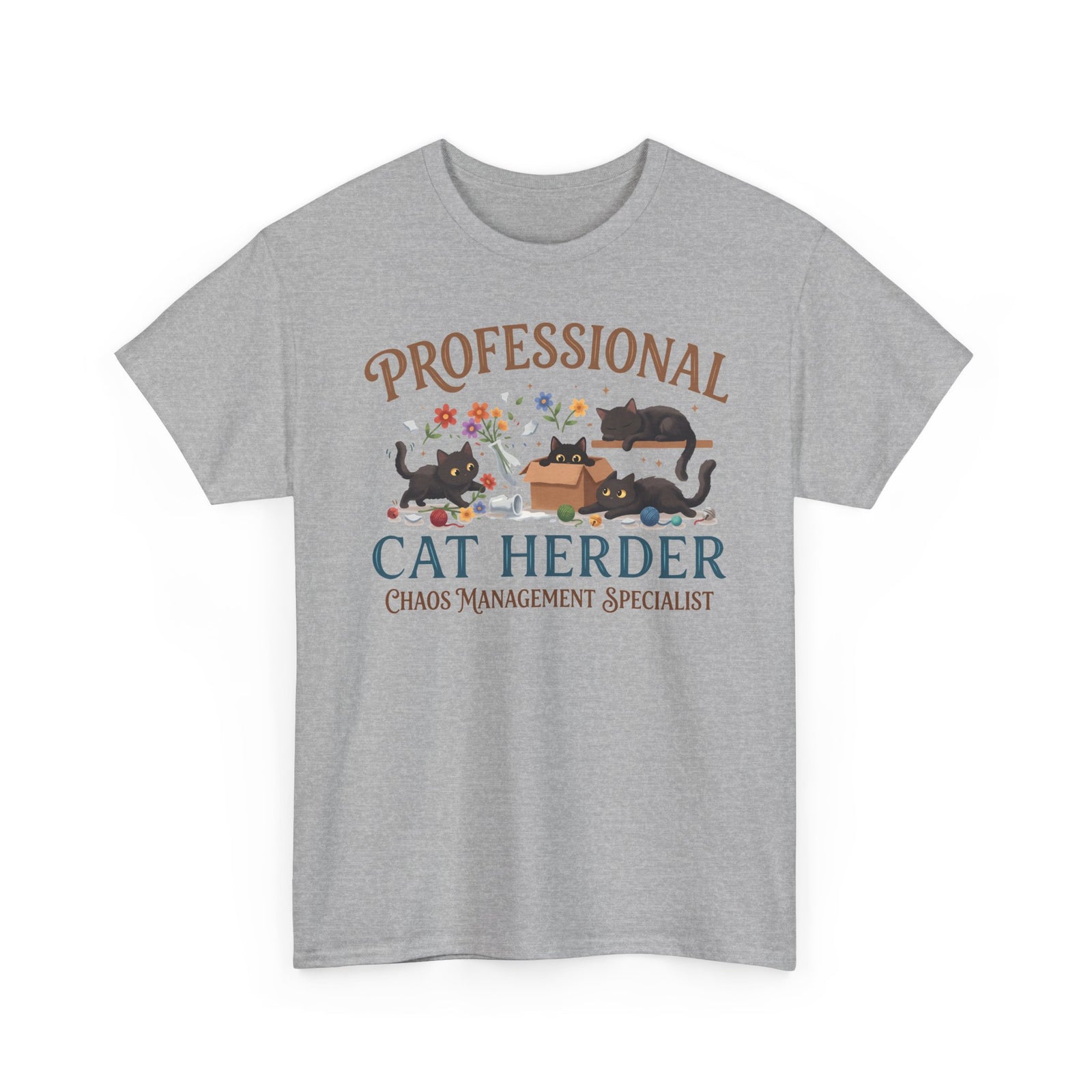 Professional Cat Herder T-Shirt — Funny Chaos Management Specialist Tee