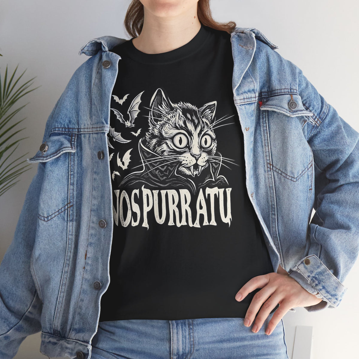 Nosferatu Cat T-Shirt — "Nospurratu Cat Nosferatu" Gothic Vampire Cat Tee