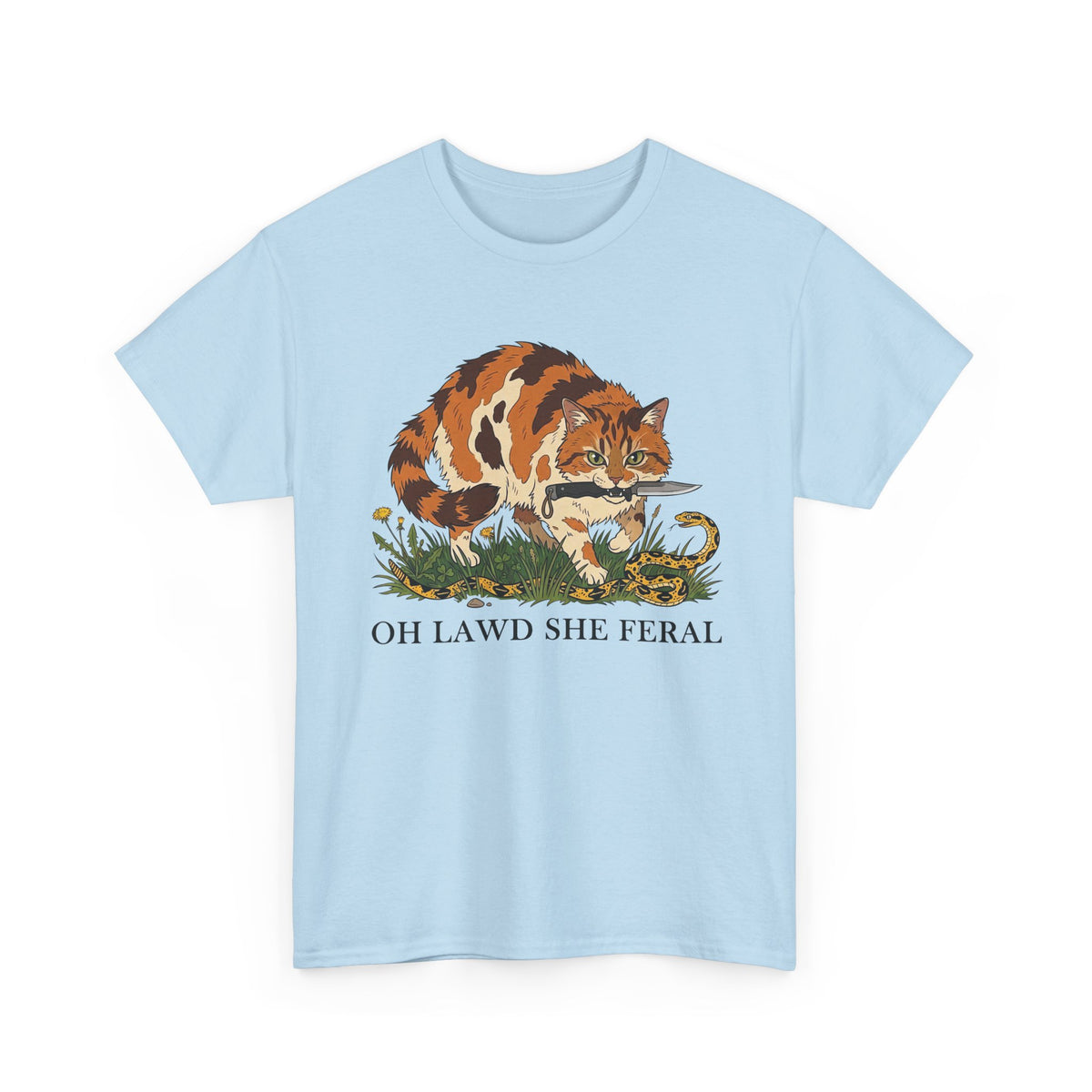 Feral Cats Tee — “Oh Lawd She Feral Cats!” Graphic T-Shirt