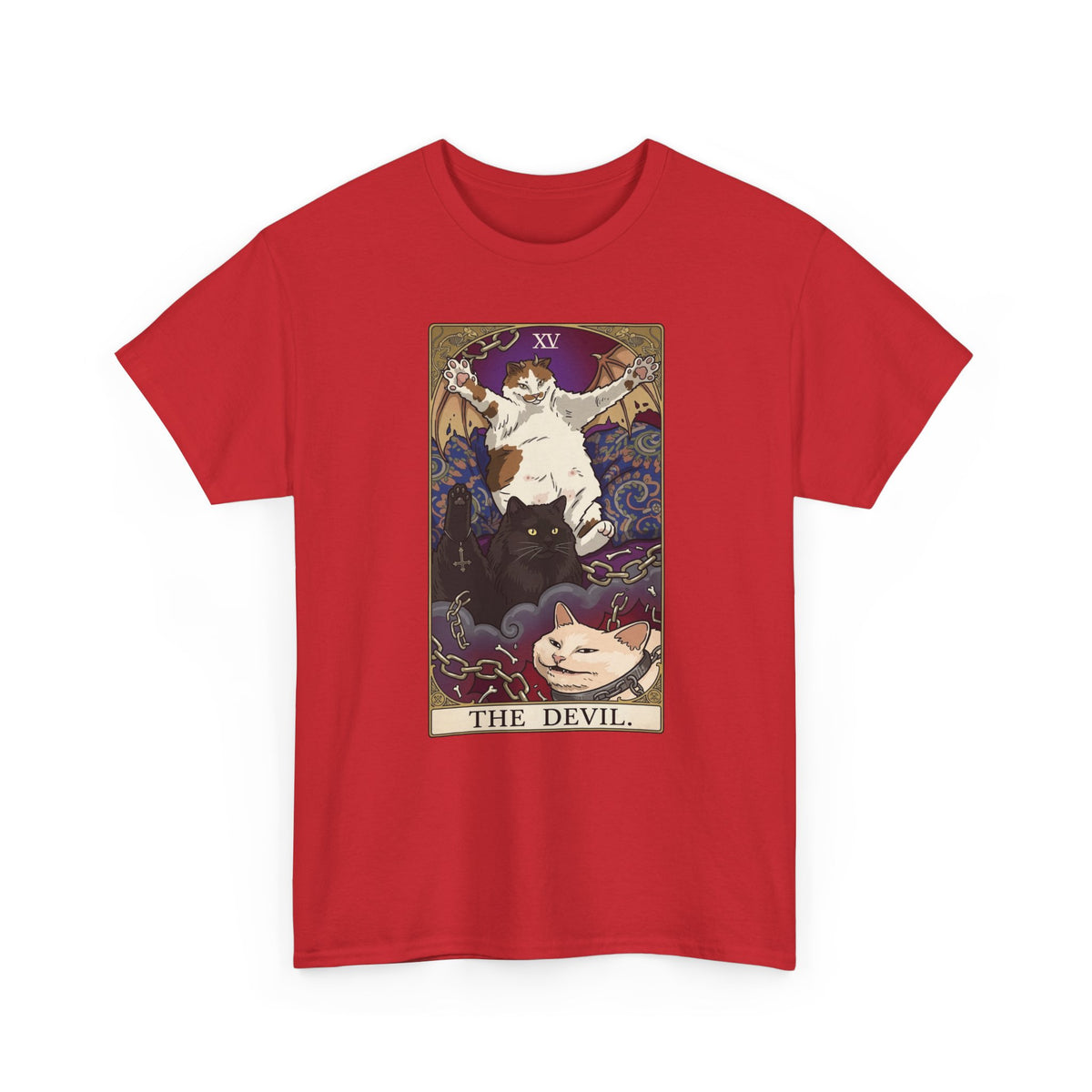 The Devil Cats Tarot T-Shirt — Mystical Cat Tarot Illustration