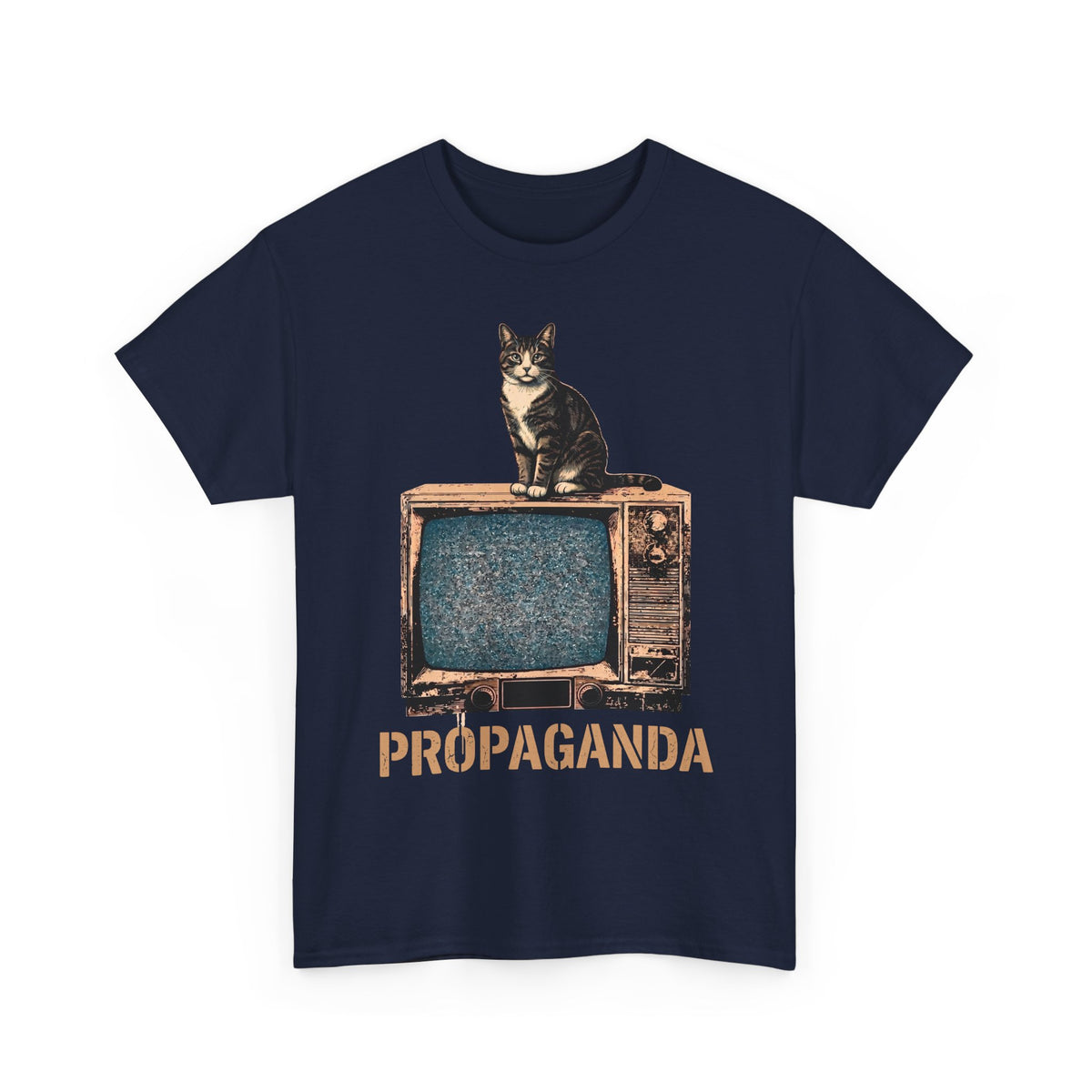 Propaganda Cat T-Shirt — Funny Retro Vintage TV Tabby Tee