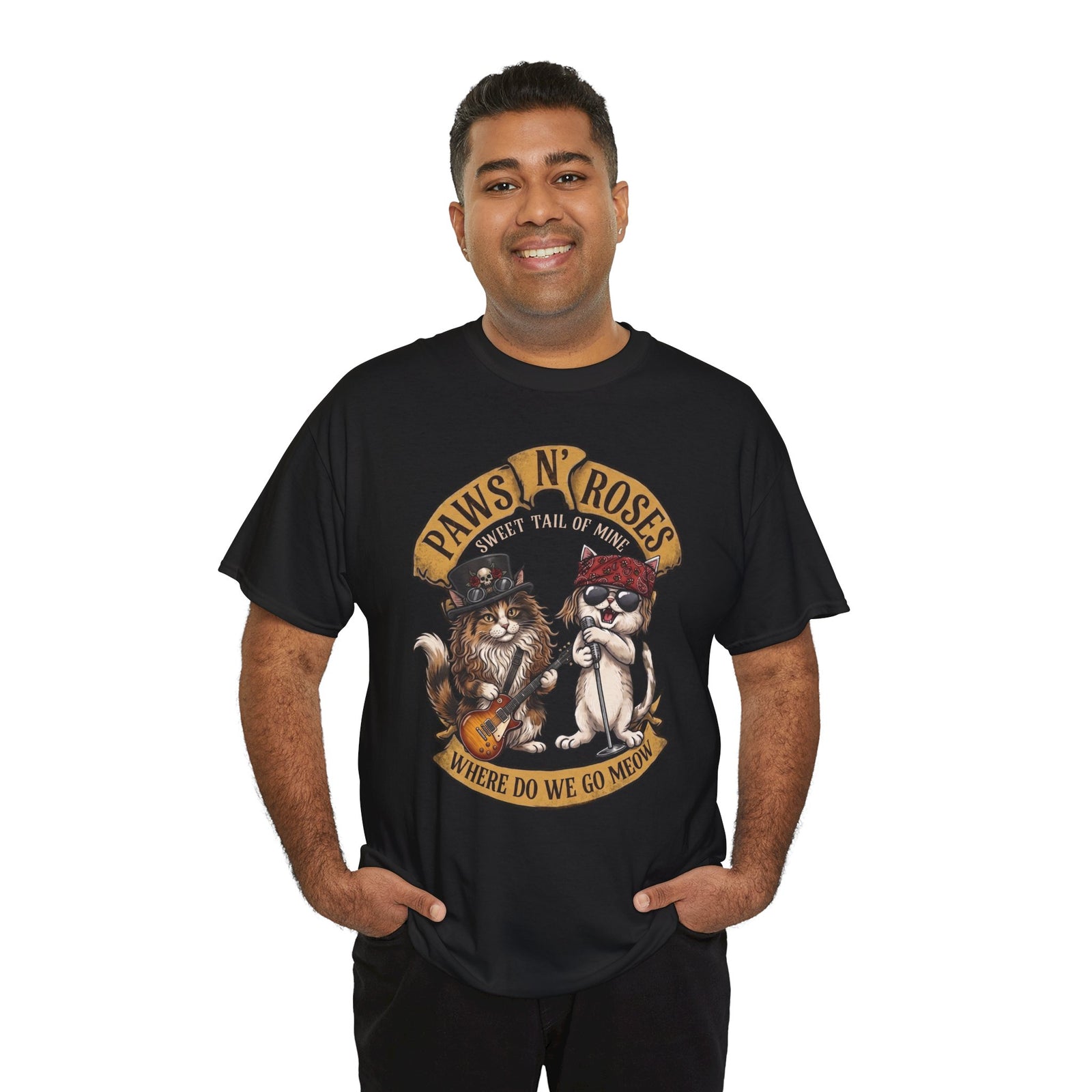 PAWS N' ROSES "Sweet Tail of Mine" Funny Cats T-Shirt