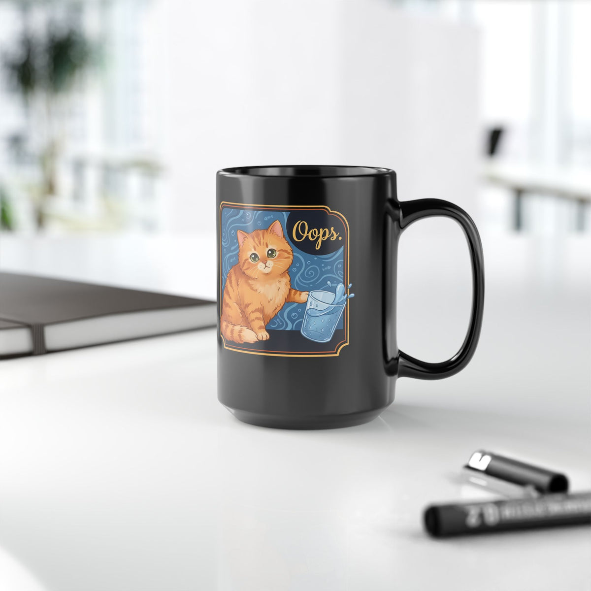 "I Do What I Want" Cat Black Mug Funny Rebellious Cat Mug