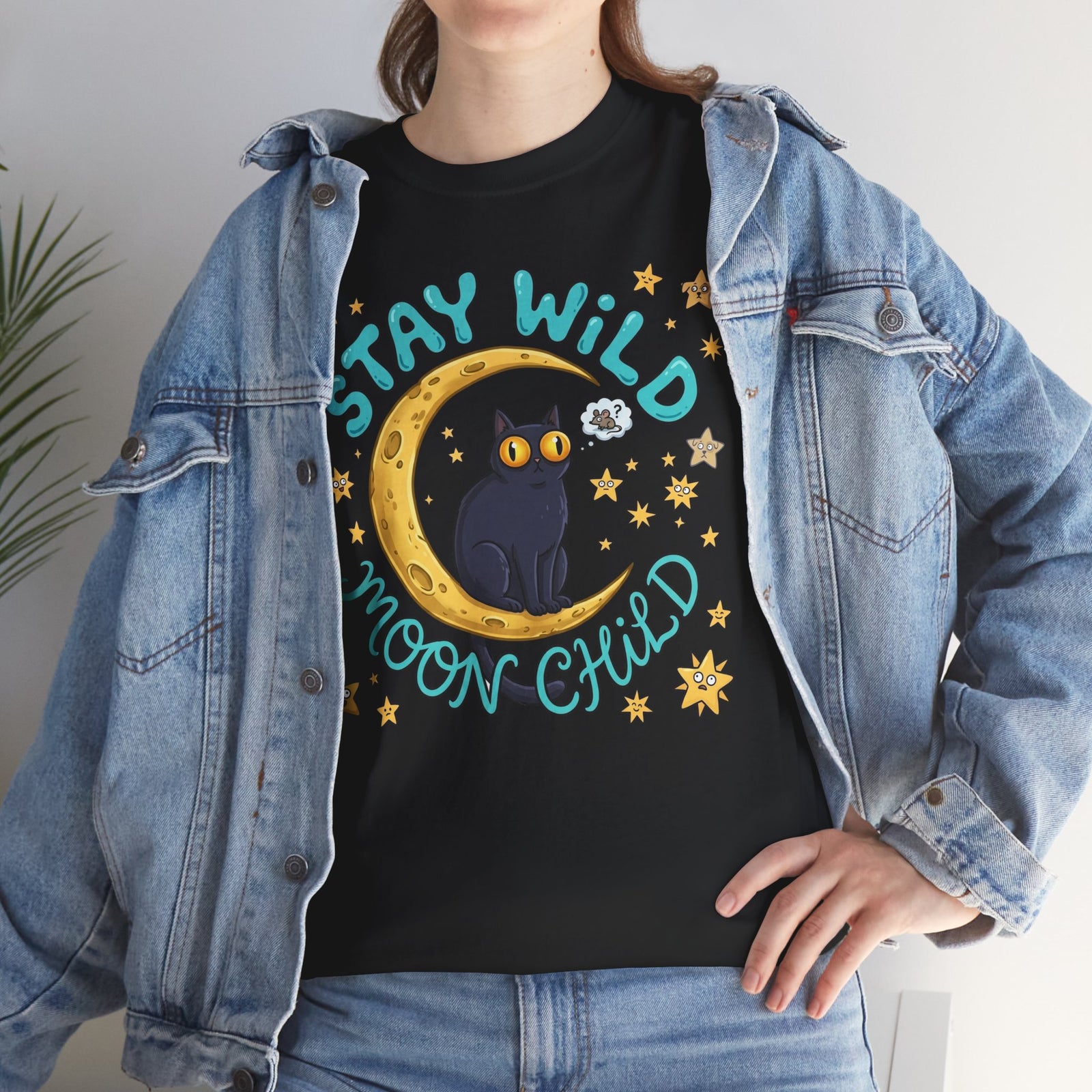 Cat 'Stay Wild Moon Child' T-Shirt