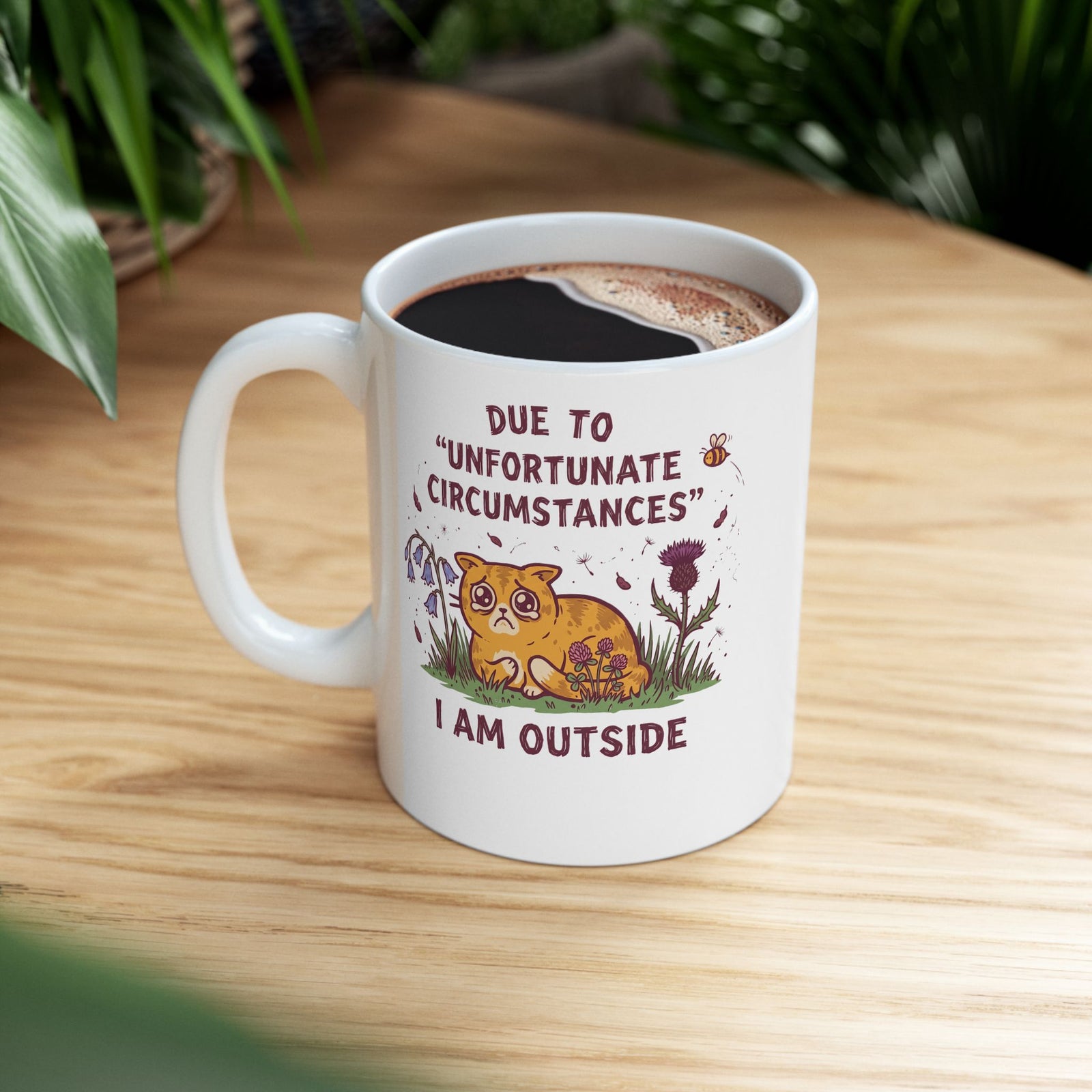 I'm Outside Funny Cat Ceramic Mug