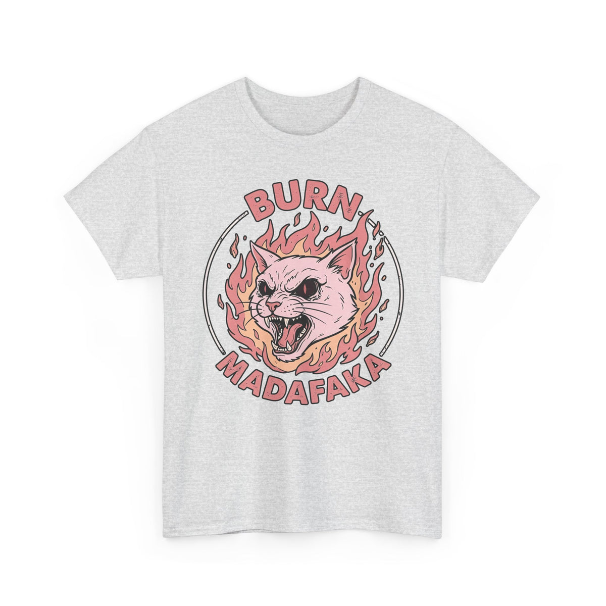 Funny Cat T‑Shirt — "Burn Madafaka" Graphic Tee