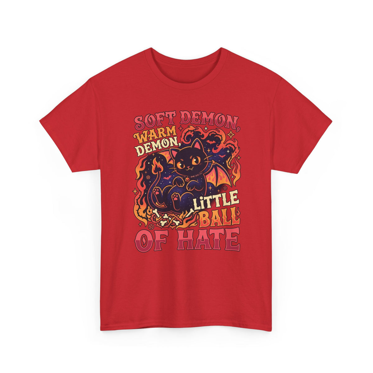 Soft Demon Cat T-Shirt — "Little Ball of Hate" Cute Demon Kitty Tee