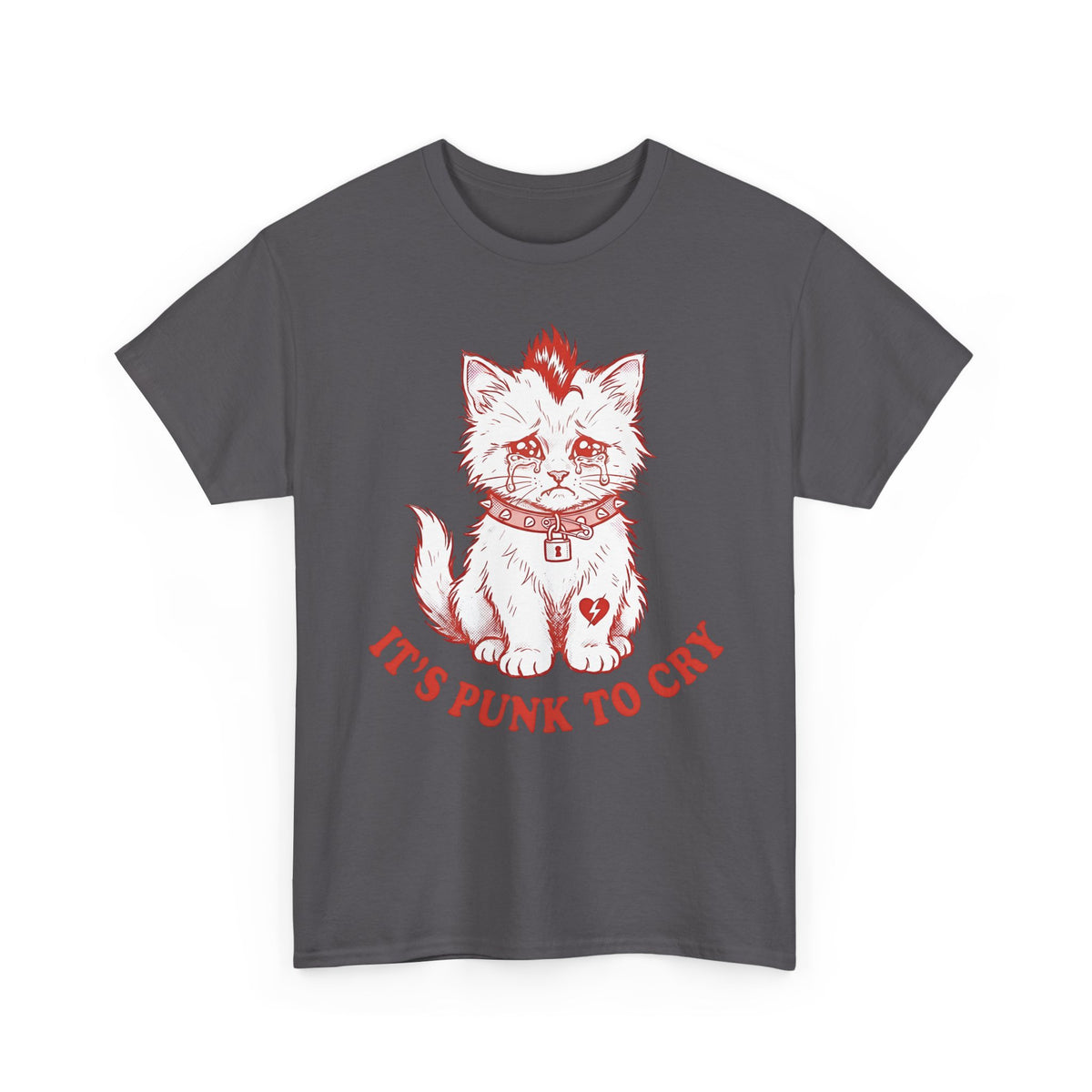 It's Punk To Cry Cat Tee — Cute Punk Cat Graphic T-Shirt
