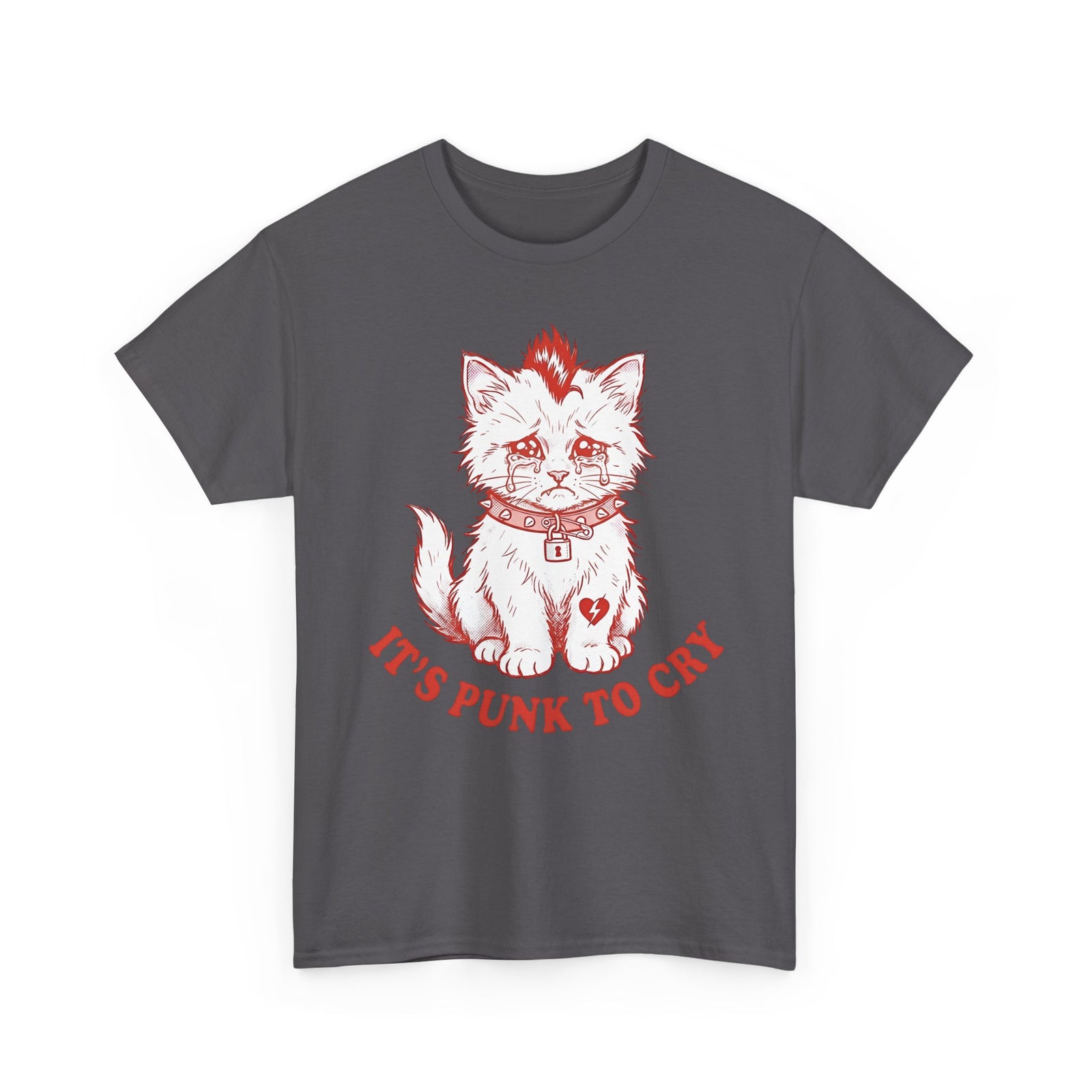 It's Punk To Cry Cat Tee — Cute Punk Cat Graphic T-Shirt