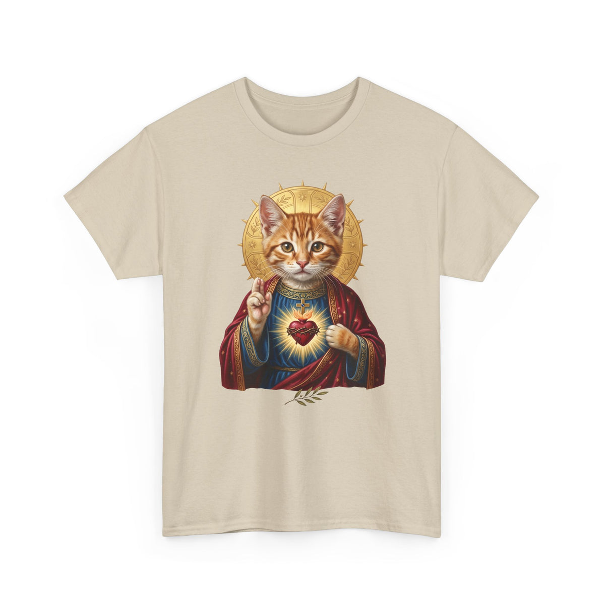 Sacred Heart Cat T-Shirt — Christian Religious Cat Lover Graphic Tee