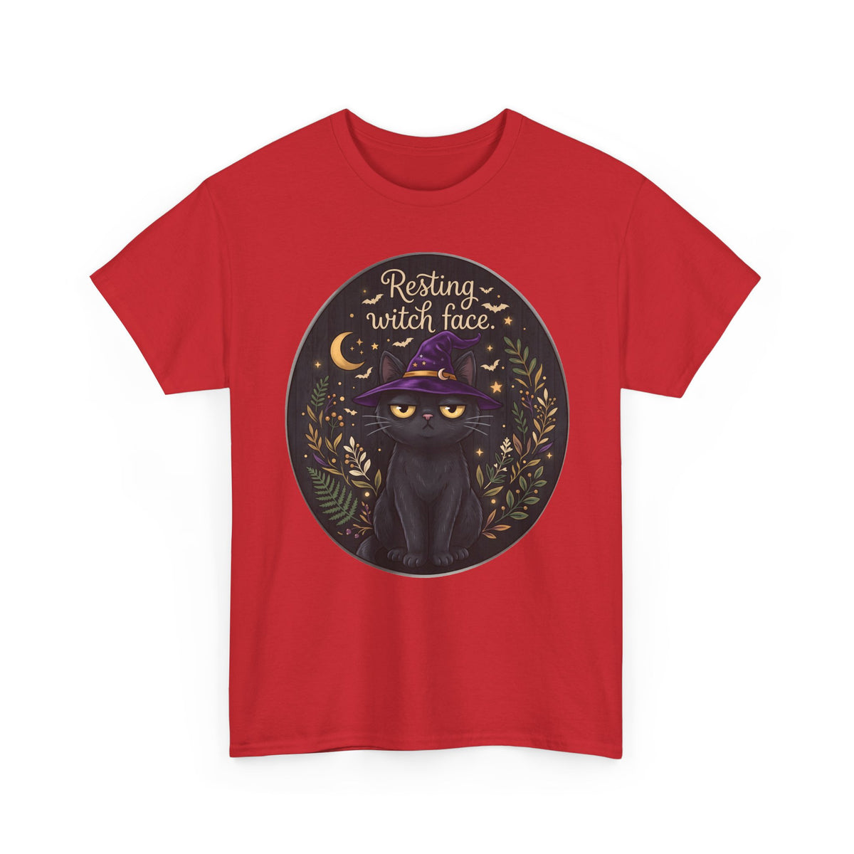 Resting Witch Face Black Cat Shirt — Sarcastic Halloween Witch Hat T-Shirt