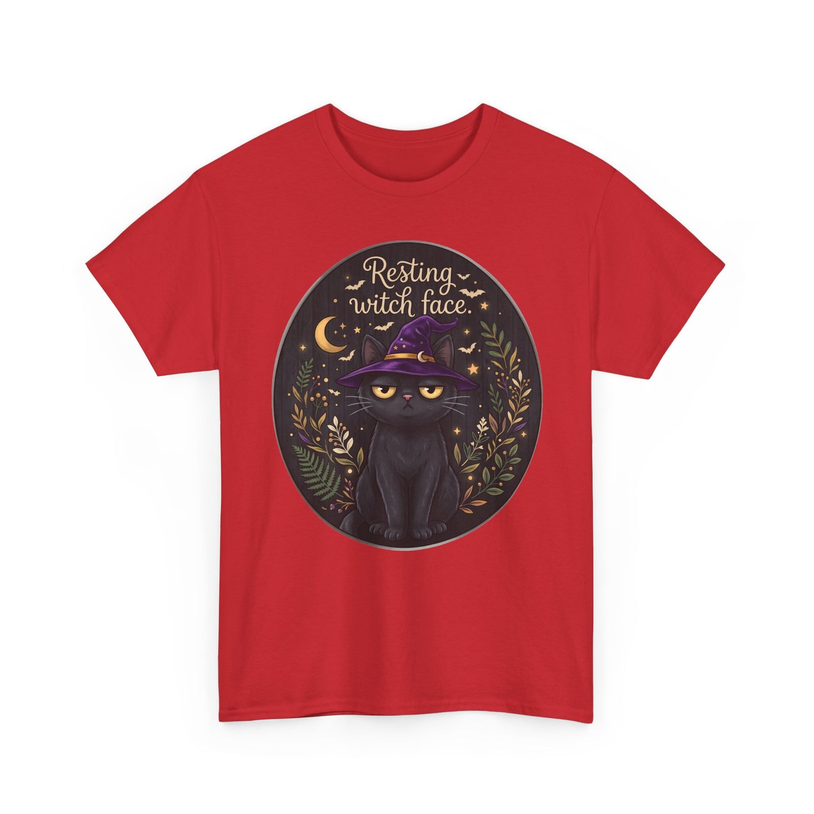 Resting Witch Face Black Cat Shirt — Sarcastic Halloween Witch Hat T-Shirt
