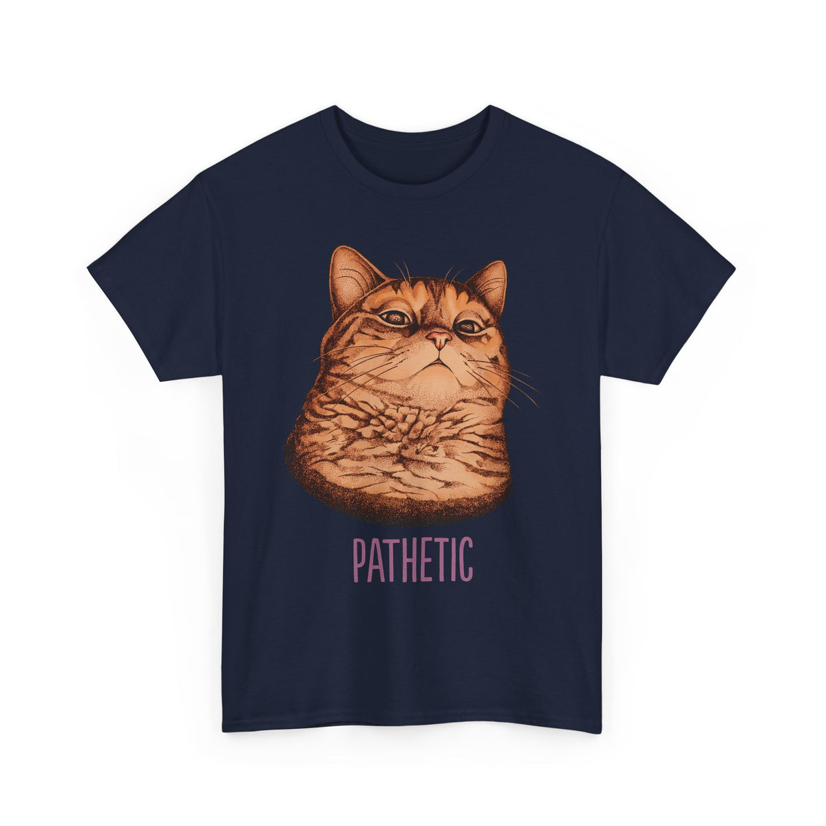 Pathetic Judgmental Cat T-Shirt — Funny Orange Tabby Meme Graphic Tee