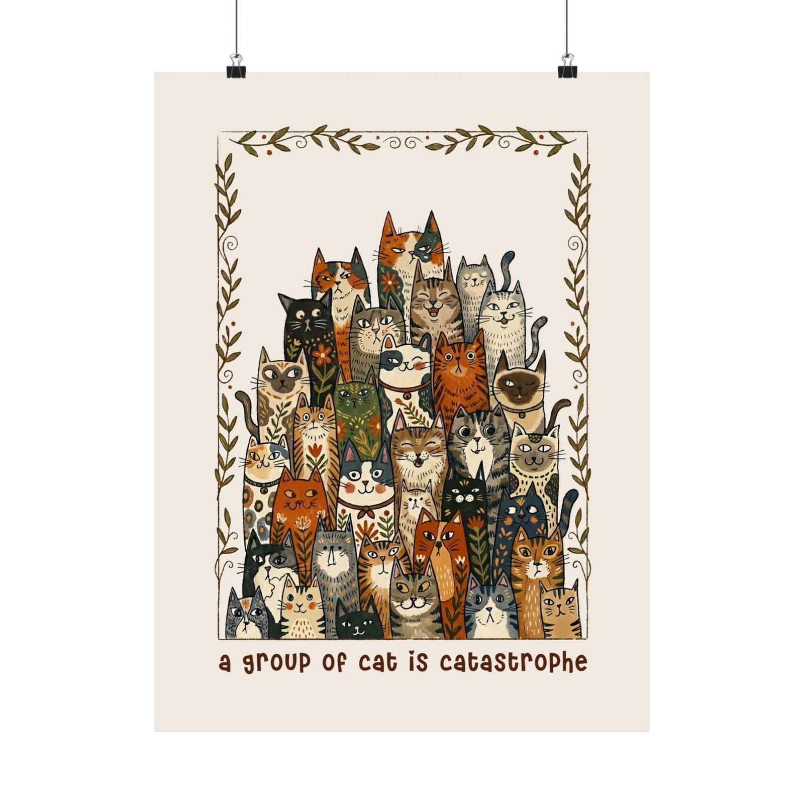 'A Group of Cats Is Catastrophe' Poster — Funny Cat Lover Poster